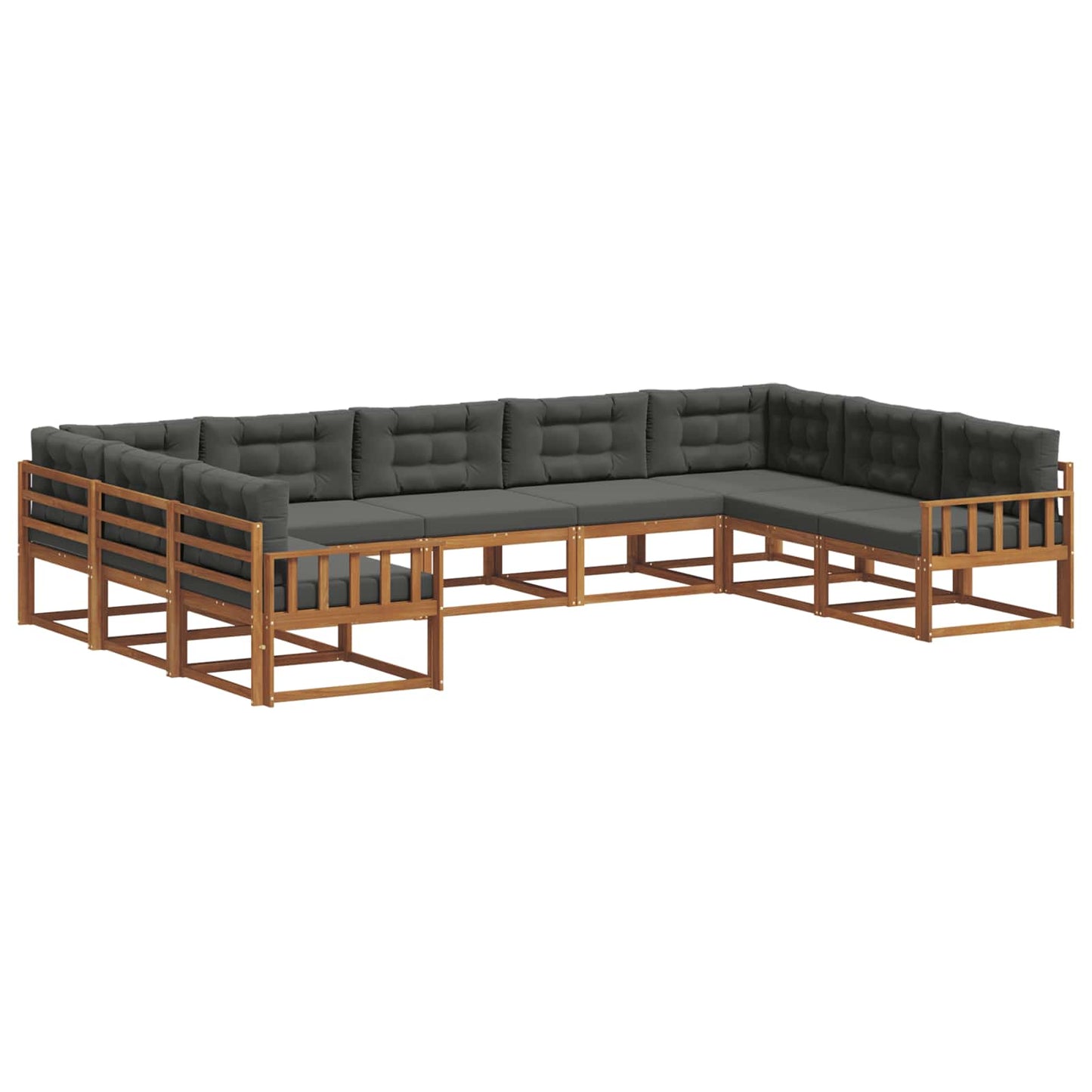 Buiten bankenset met kussen 9 pcs Natuurlijk en Antraciet is nu te koop bij PeponiXL, paradijselijk wonen!