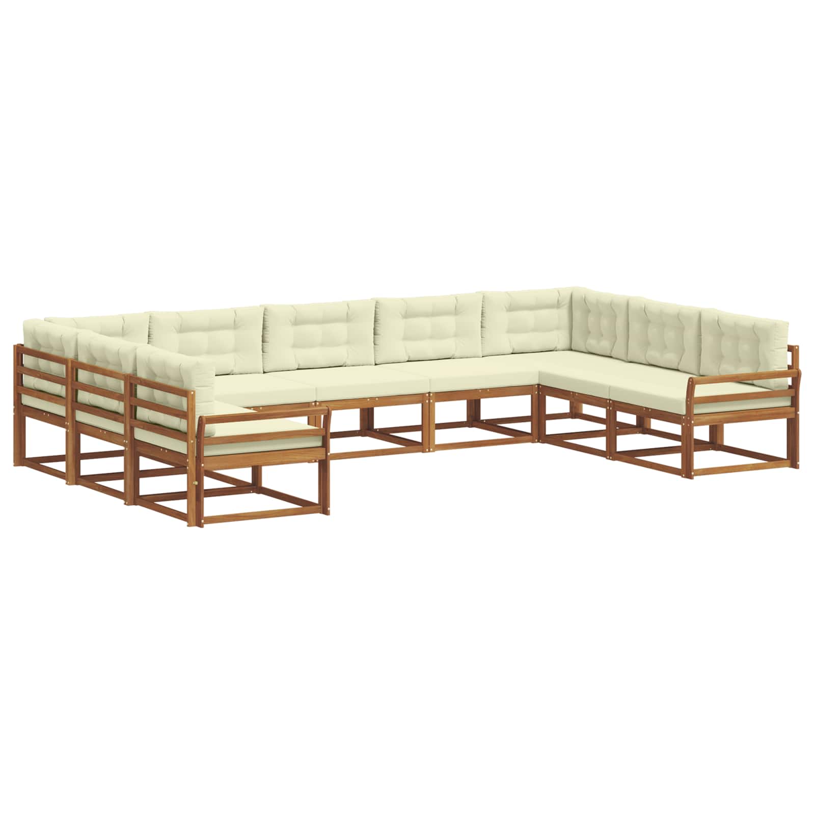Buiten bankenset met kussen 9 pcs Natuurlijk en Crème is nu te koop bij PeponiXL, paradijselijk wonen!