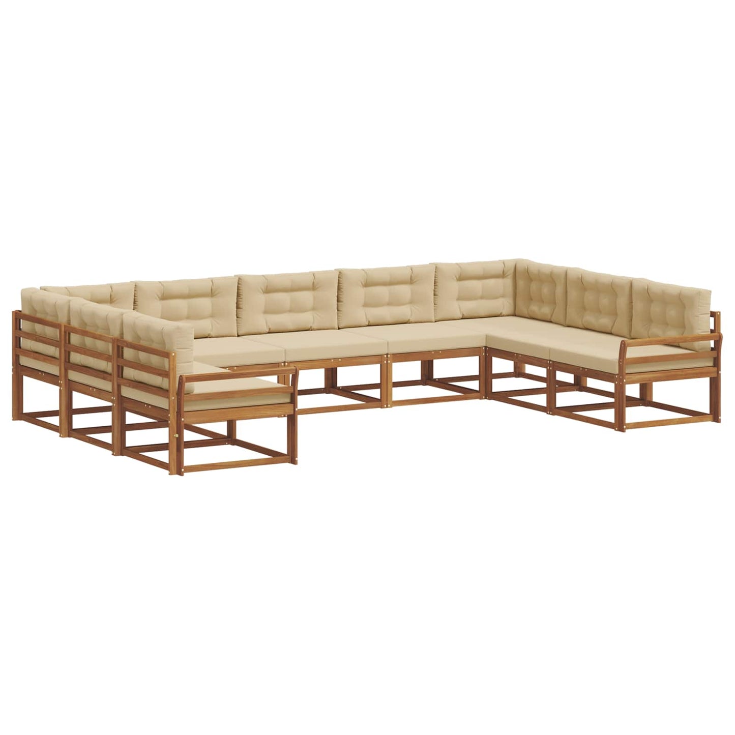 Buiten bankenset met kussen 9 pcs Natuurlijk en Beige is nu te koop bij PeponiXL, paradijselijk wonen!