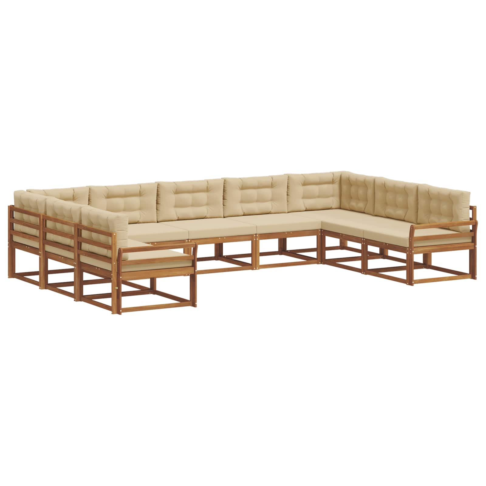 Buiten bankenset met kussen 9 pcs Natuurlijk en Beige is nu te koop bij PeponiXL, paradijselijk wonen!