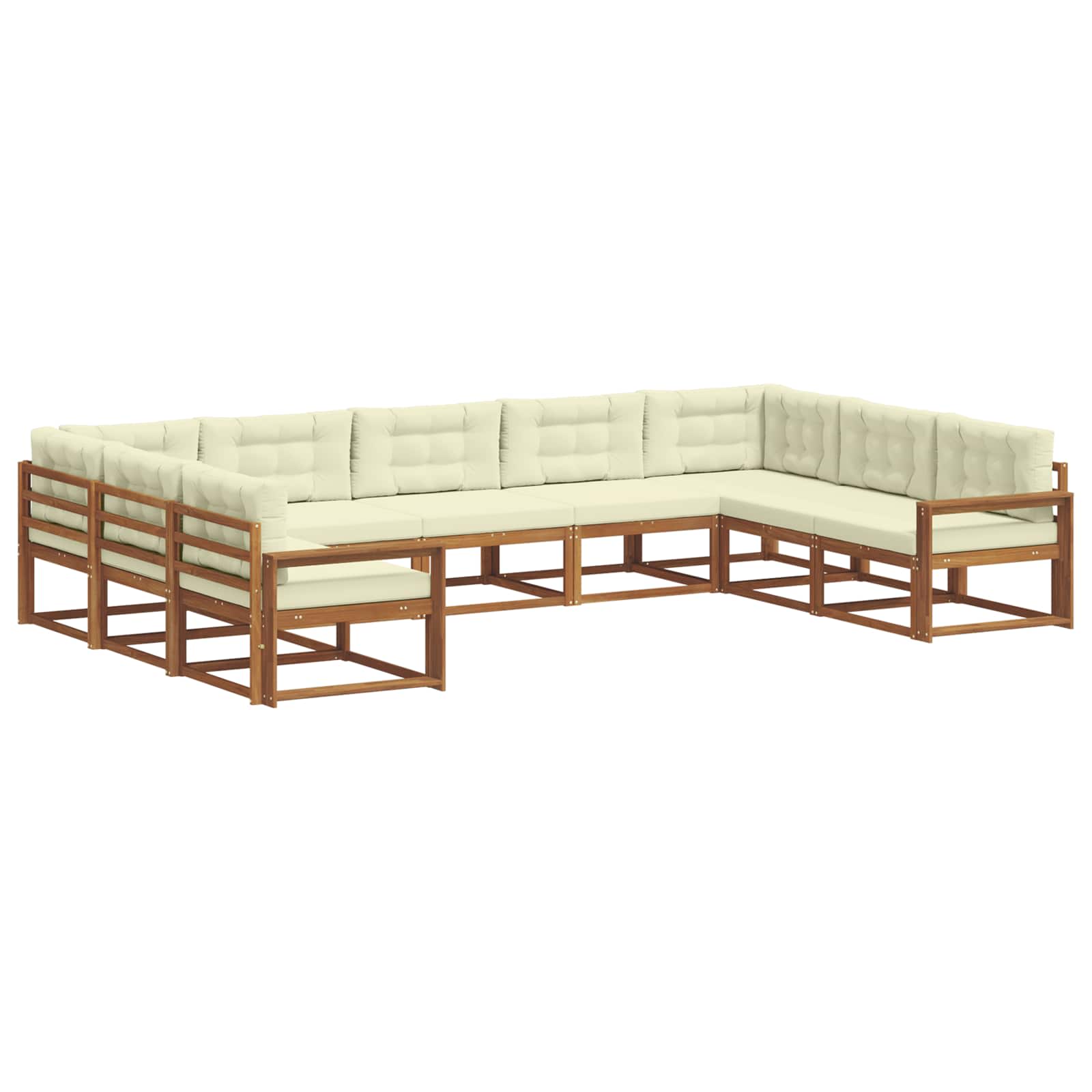 Buiten bankenset met kussen 9 pcs Natuurlijk en Crème is nu te koop bij PeponiXL, paradijselijk wonen!
