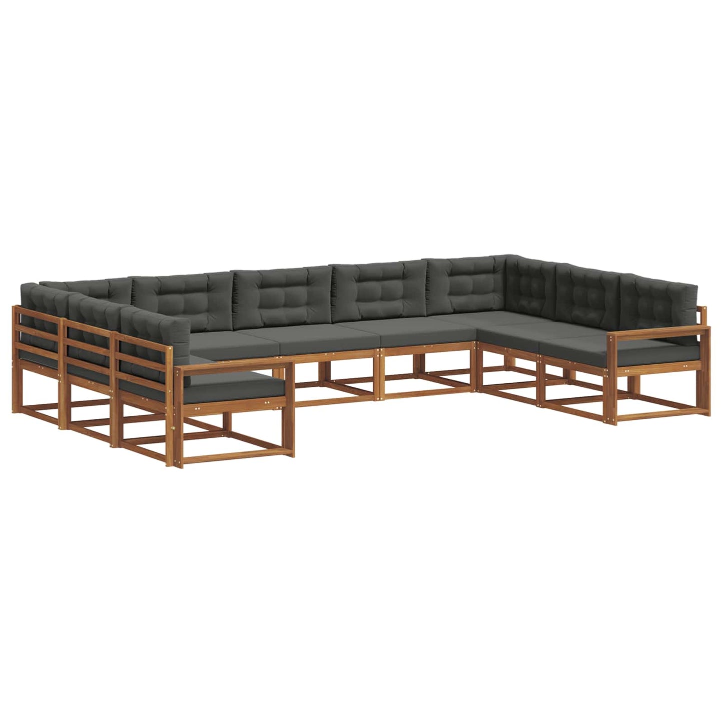 Buiten bankenset met kussen 9 pcs Natuurlijk en Antraciet is nu te koop bij PeponiXL, paradijselijk wonen!