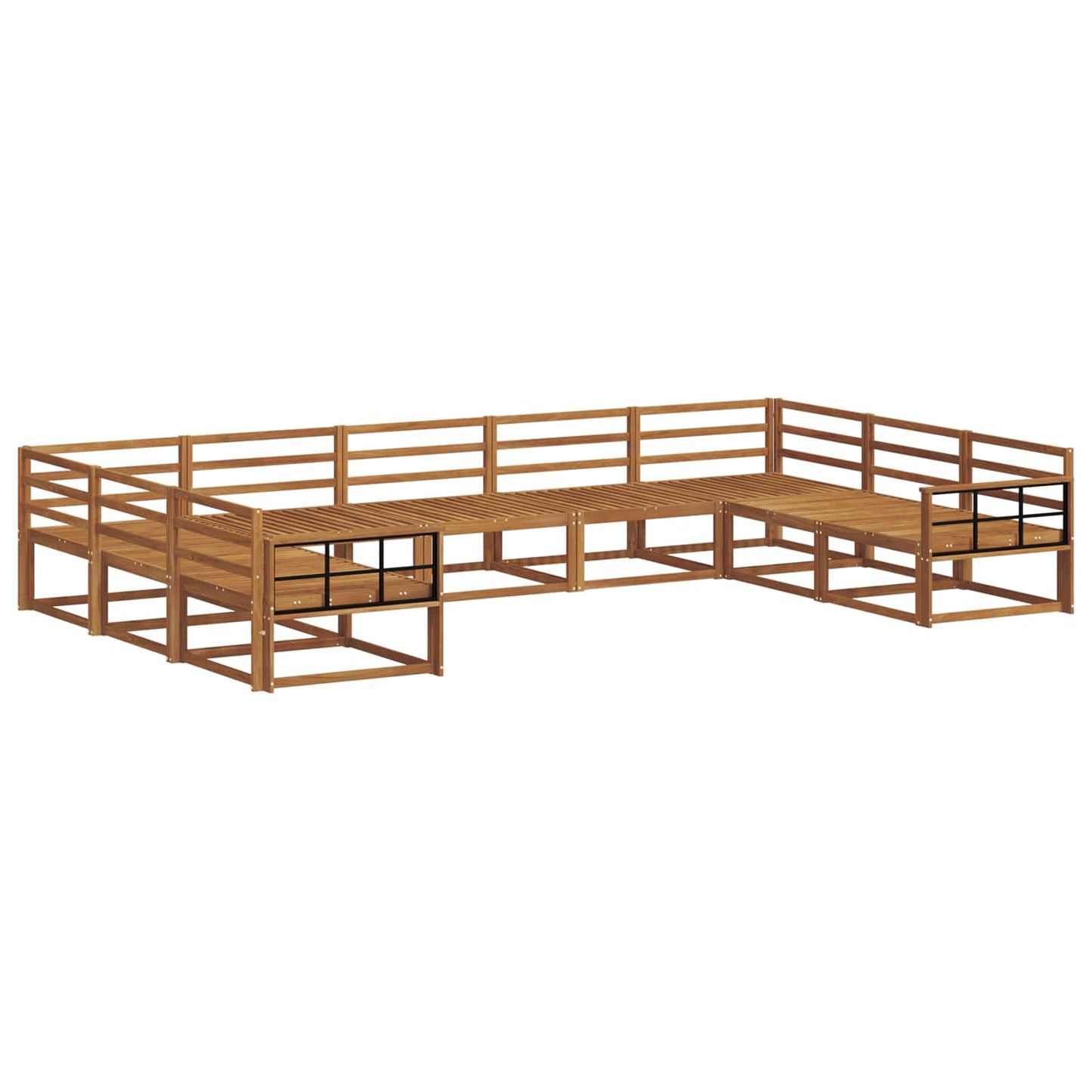 Buiten bankenset 9 pcs Naturel Massief Acaciahout is nu te koop bij PeponiXL, paradijselijk wonen!