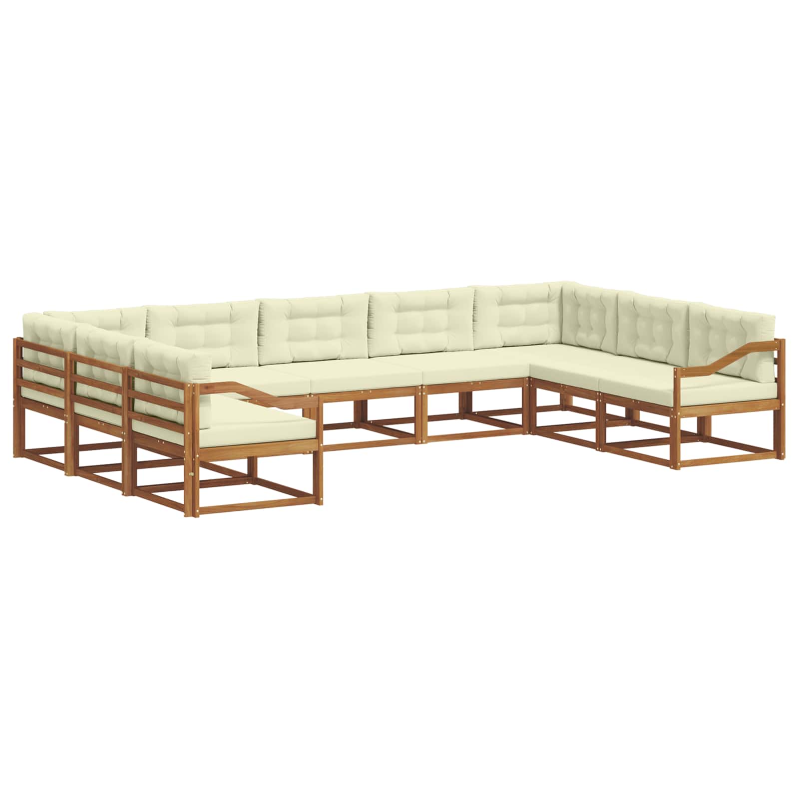 Buiten bankenset met kussen 9 pcs Natuurlijk en Crème is nu te koop bij PeponiXL, paradijselijk wonen!