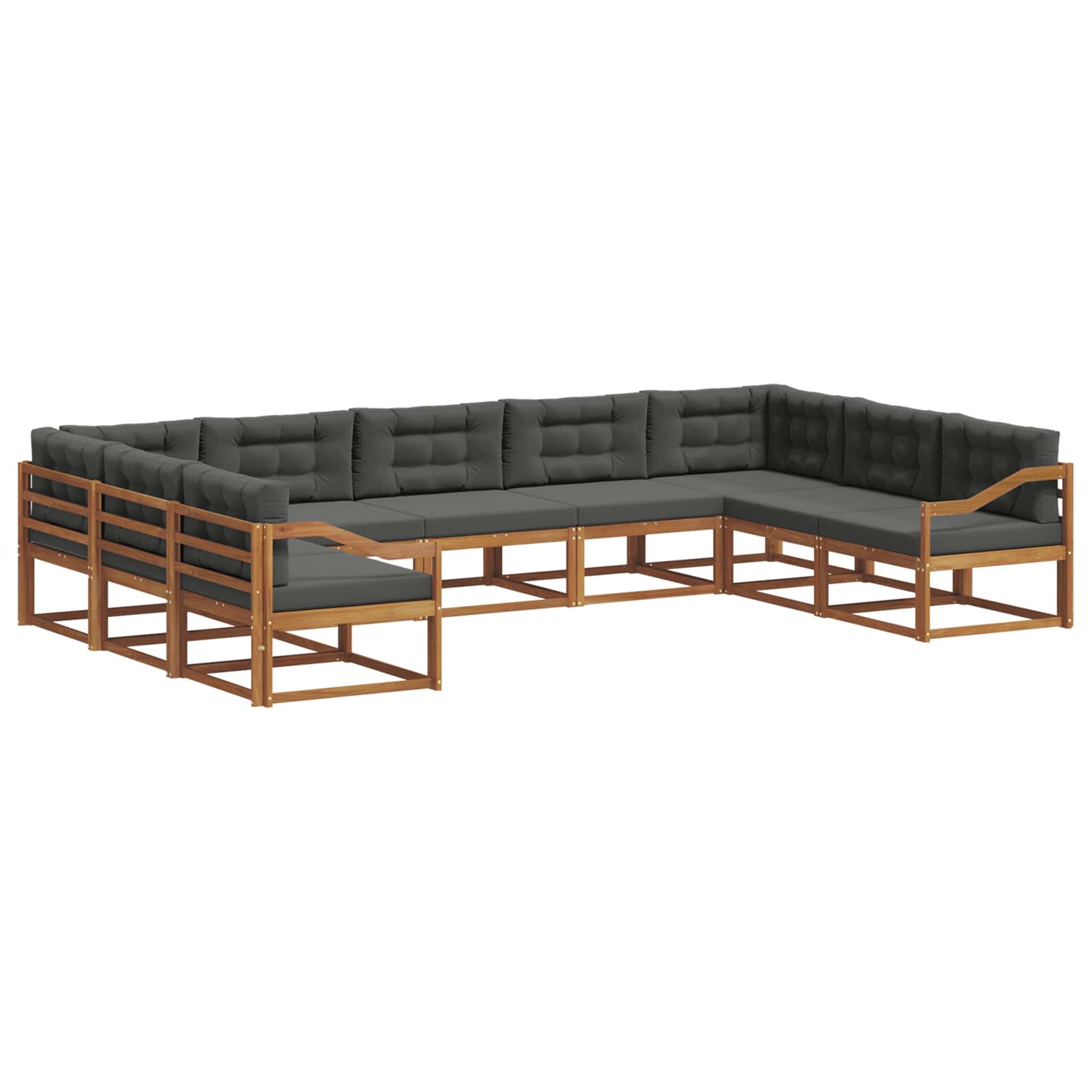 Buiten bankenset met kussen 9 pcs Natuurlijk en Antraciet is nu te koop bij PeponiXL, paradijselijk wonen!