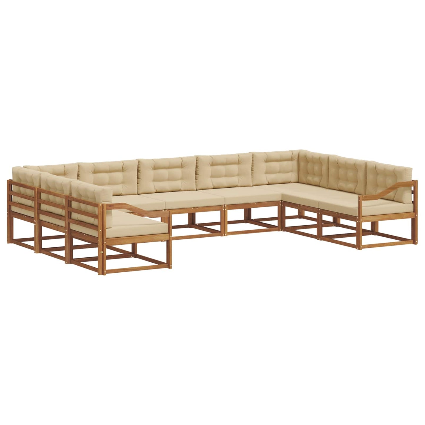 Buiten bankenset met kussen 9 pcs Natuurlijk en Beige is nu te koop bij PeponiXL, paradijselijk wonen!