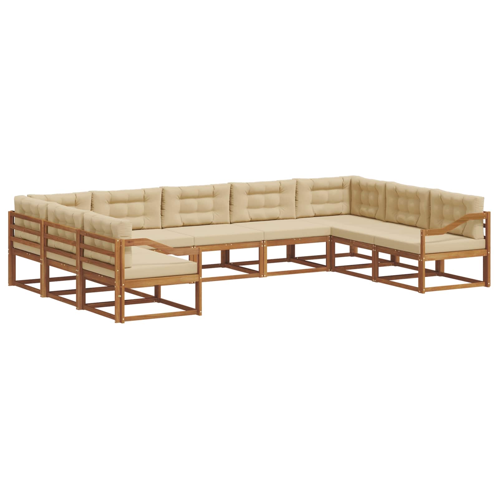 Buiten bankenset met kussen 9 pcs Natuurlijk en Beige is nu te koop bij PeponiXL, paradijselijk wonen!