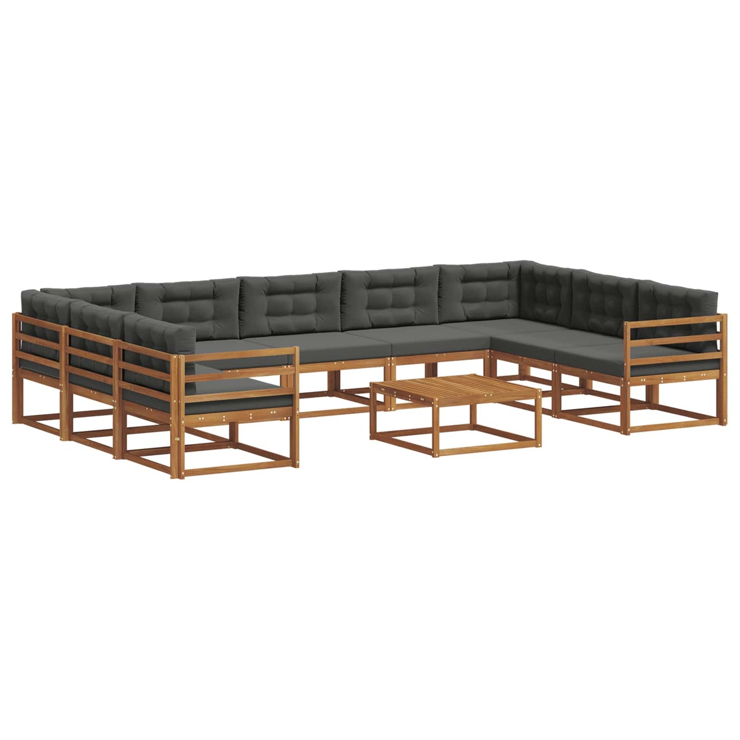 Buiten bankenset met kussen 10 pcs Natuurlijk en Antraciet is nu te koop bij PeponiXL, paradijselijk wonen!