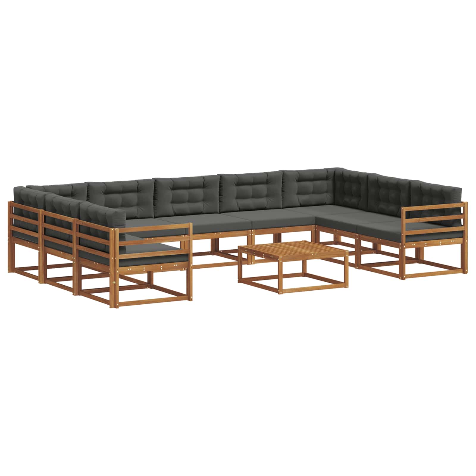 Buiten bankenset met kussen 10 pcs Natuurlijk en Antraciet is nu te koop bij PeponiXL, paradijselijk wonen!