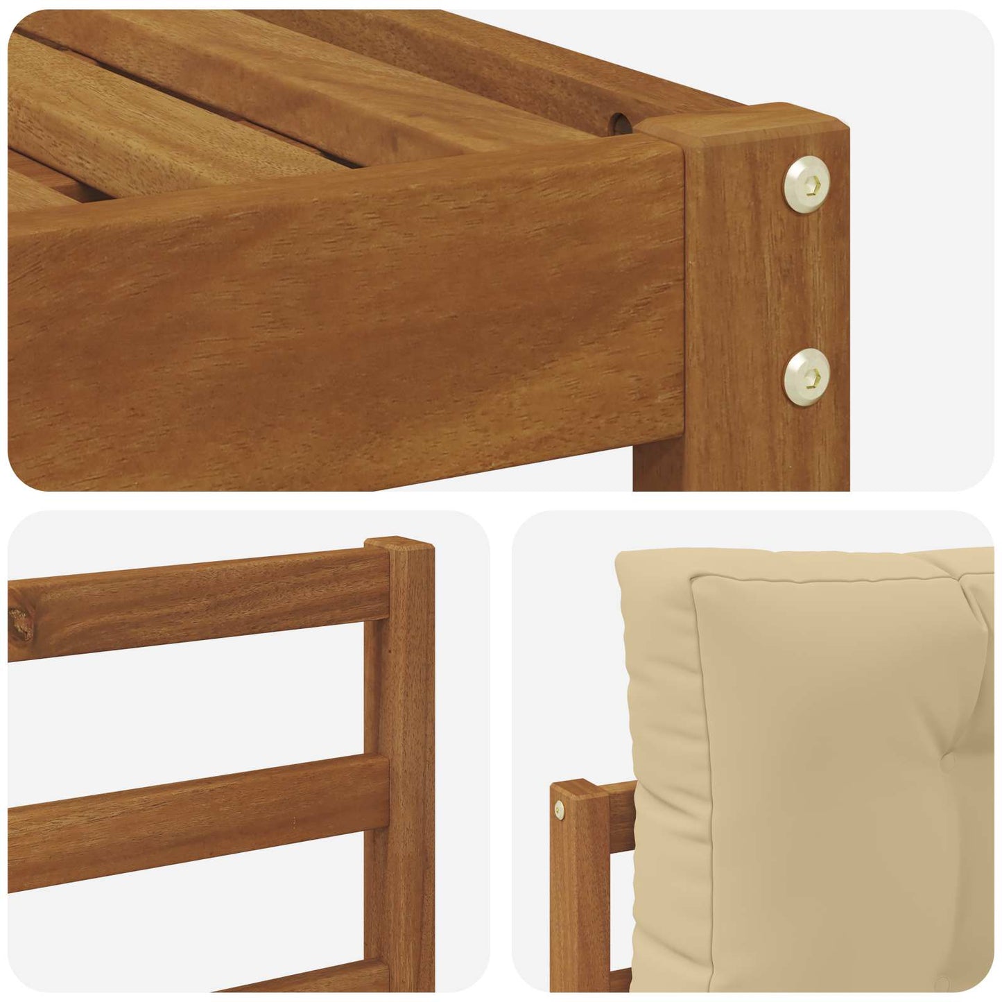 Buiten bankenset met kussen 10 pcs Natuurlijk en Beige is nu te koop bij PeponiXL, paradijselijk wonen!