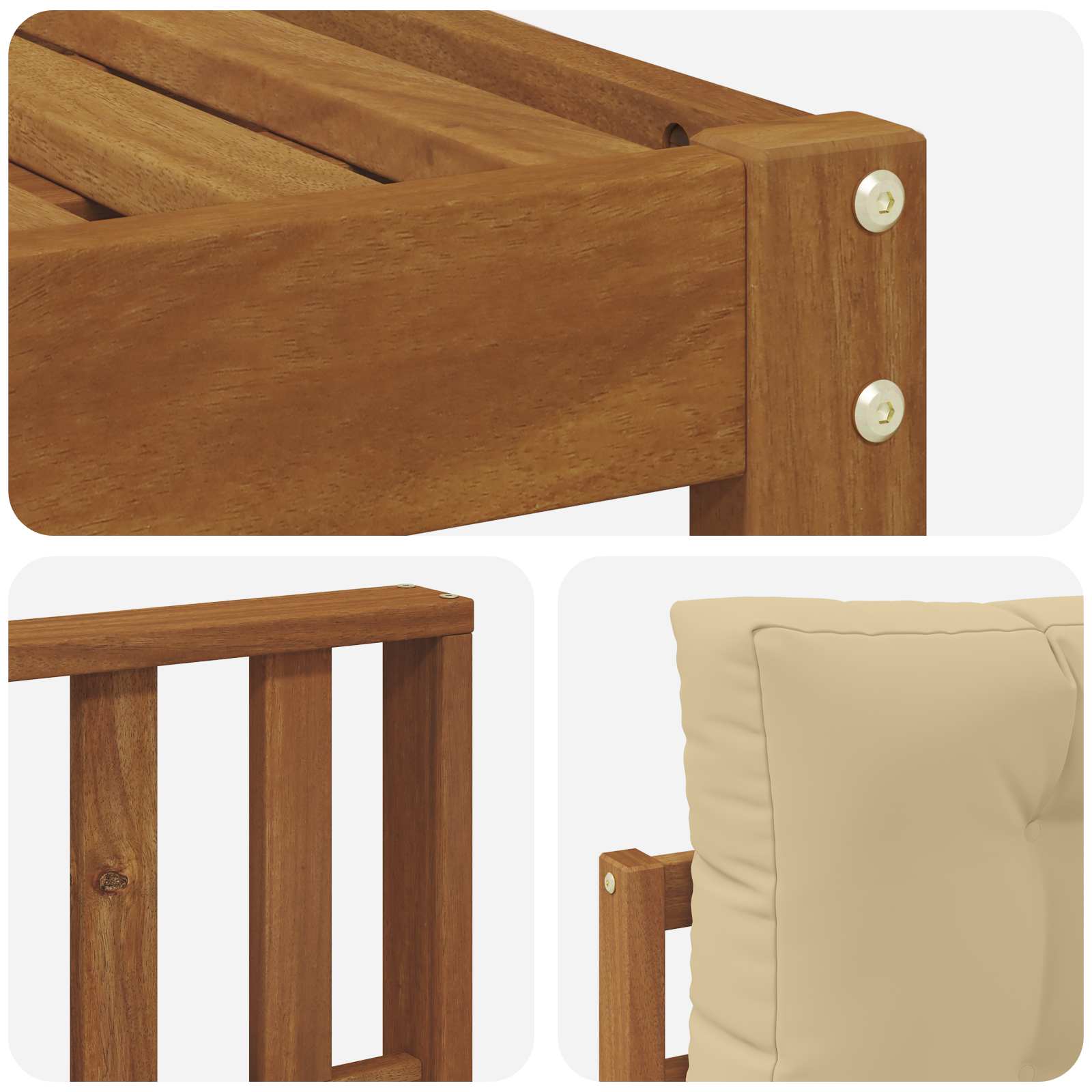 Buiten bankenset met kussen 10 pcs Natuurlijk en Beige is nu te koop bij PeponiXL, paradijselijk wonen!
