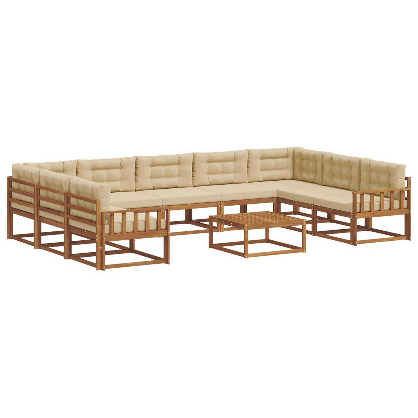 Buiten bankenset met kussen 10 pcs Natuurlijk en Beige is nu te koop bij PeponiXL, paradijselijk wonen!