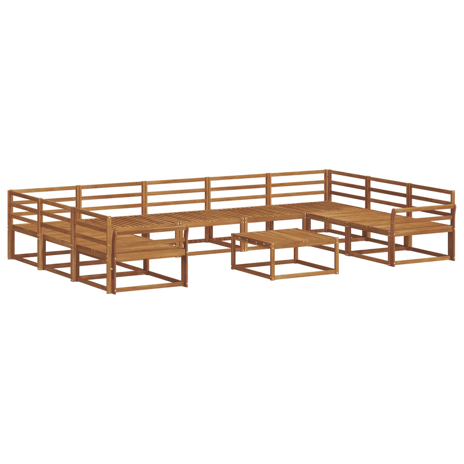 Buiten bankenset 10 pcs Naturel Massief Acaciahout is nu te koop bij PeponiXL, paradijselijk wonen!