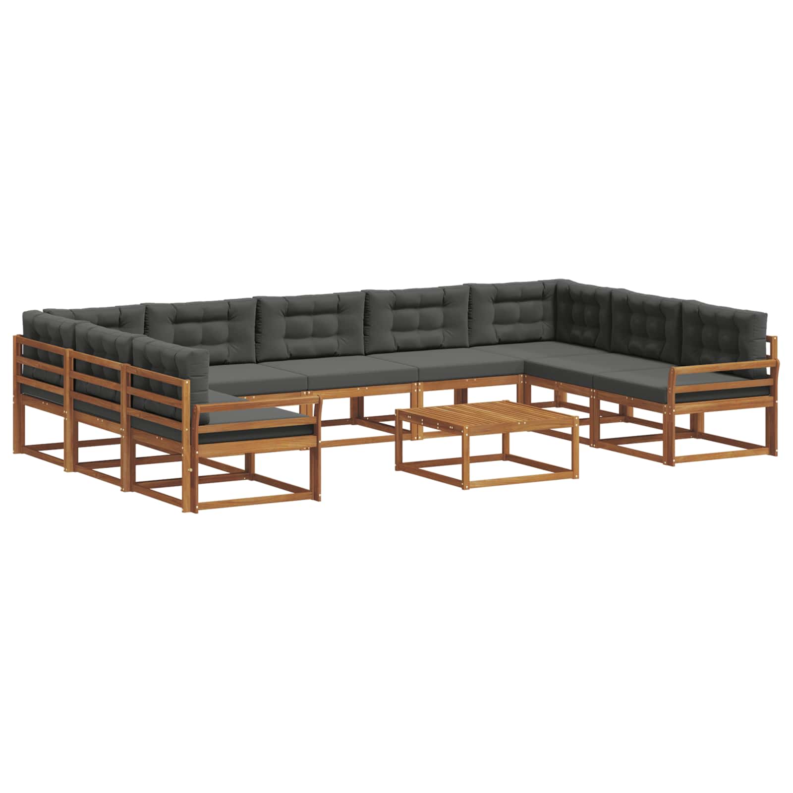 Buiten bankenset met kussen 10 pcs Natuurlijk en Antraciet is nu te koop bij PeponiXL, paradijselijk wonen!