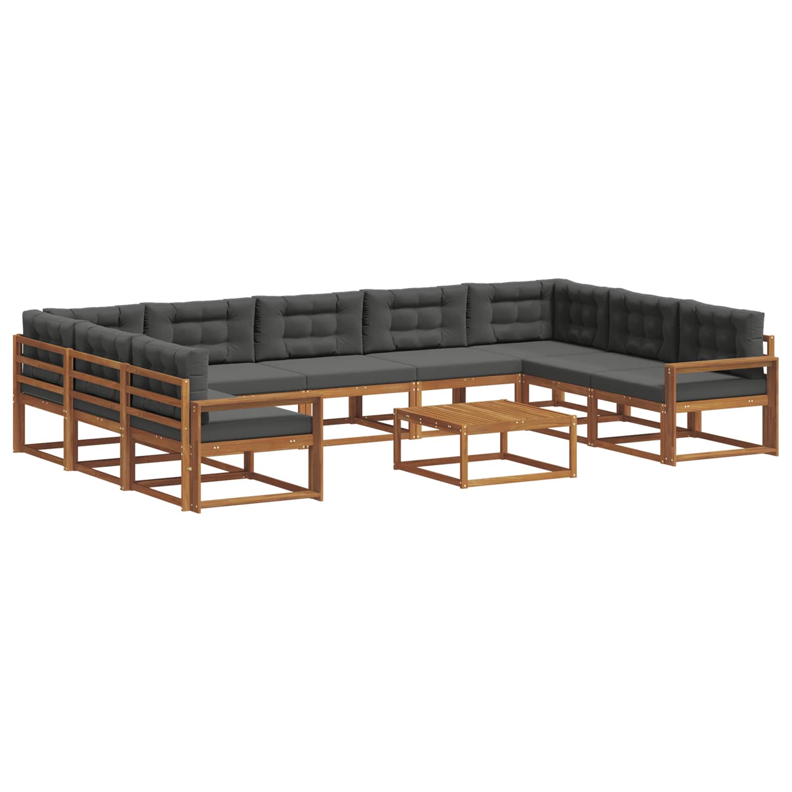 Buiten bankenset met kussen 10 pcs Natuurlijk en Antraciet is nu te koop bij PeponiXL, paradijselijk wonen!