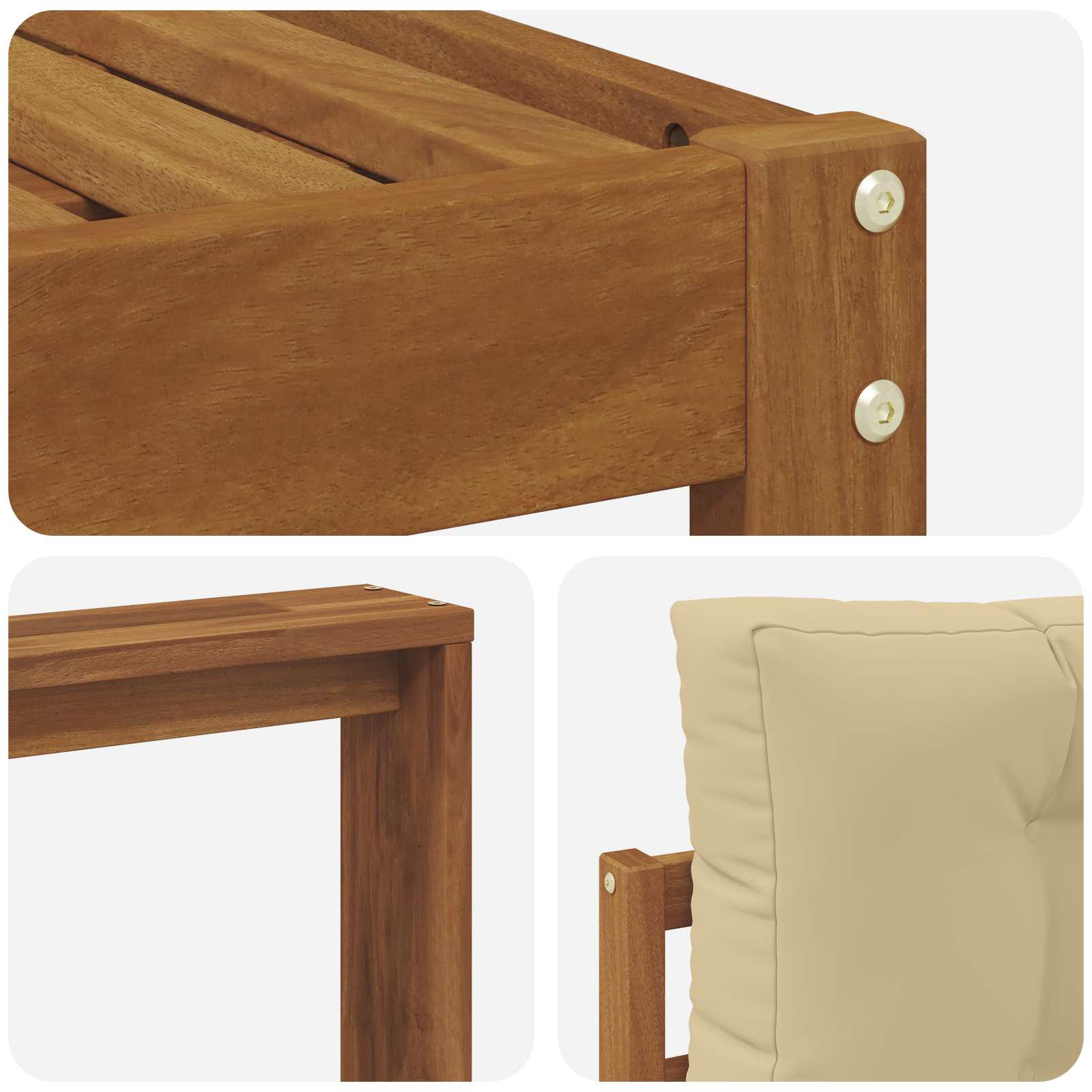 Buiten bankenset met kussen 10 pcs Natuurlijk en Beige is nu te koop bij PeponiXL, paradijselijk wonen!