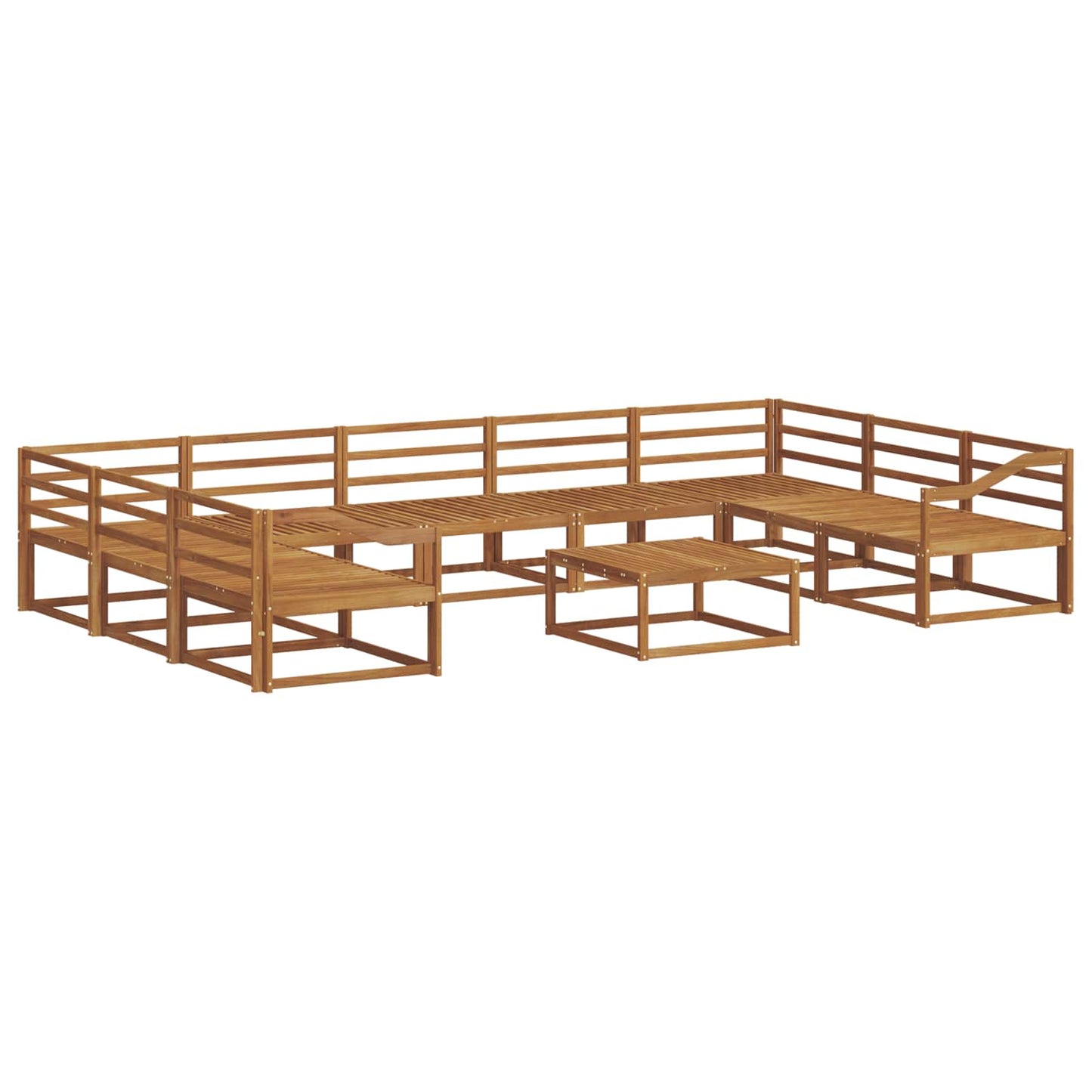 Buiten bankenset 10 pcs Naturel Massief Acaciahout is nu te koop bij PeponiXL, paradijselijk wonen!