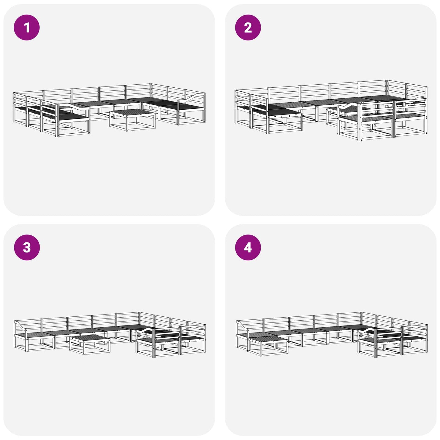 Buiten bankenset 10 pcs Naturel Massief Acaciahout is nu te koop bij PeponiXL, paradijselijk wonen!