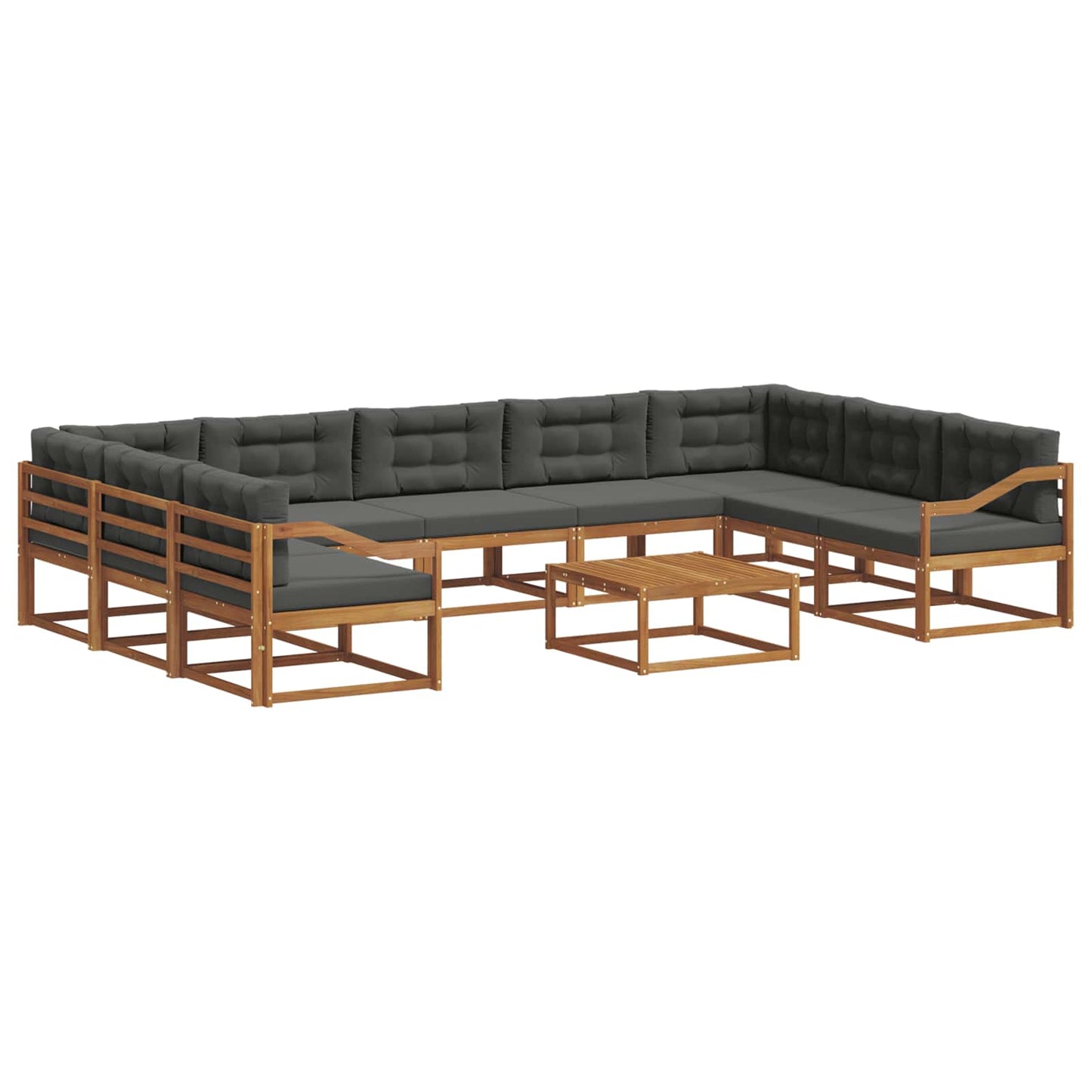 Buiten bankenset met kussen 10 pcs Natuurlijk en Antraciet is nu te koop bij PeponiXL, paradijselijk wonen!
