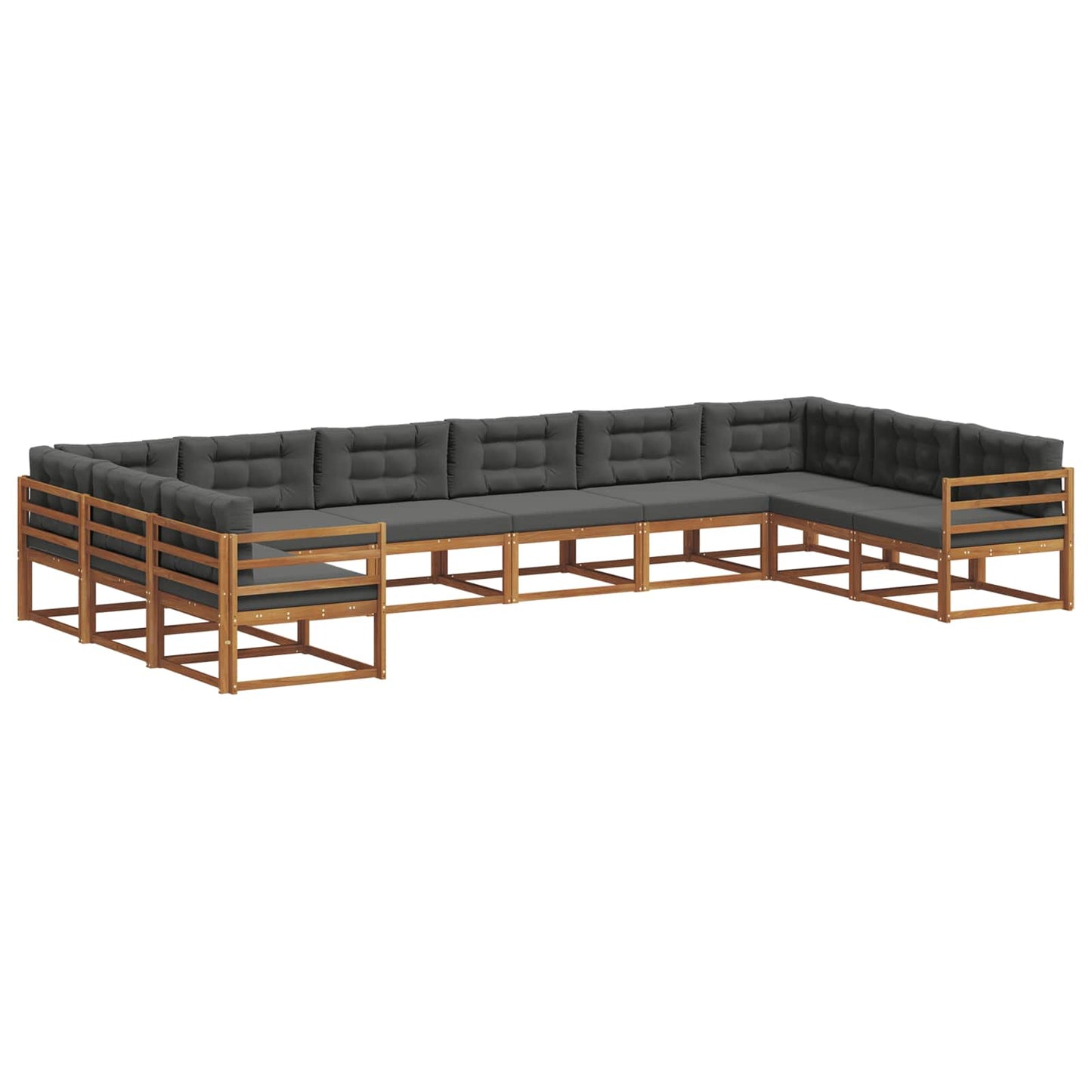 Buiten bankenset met kussen 10 pcs Natuurlijk en Antraciet is nu te koop bij PeponiXL, paradijselijk wonen!