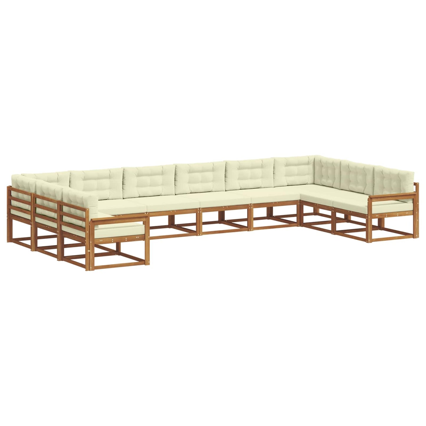 Buiten bankenset met kussen 10 pcs Natuurlijk en Crème is nu te koop bij PeponiXL, paradijselijk wonen!
