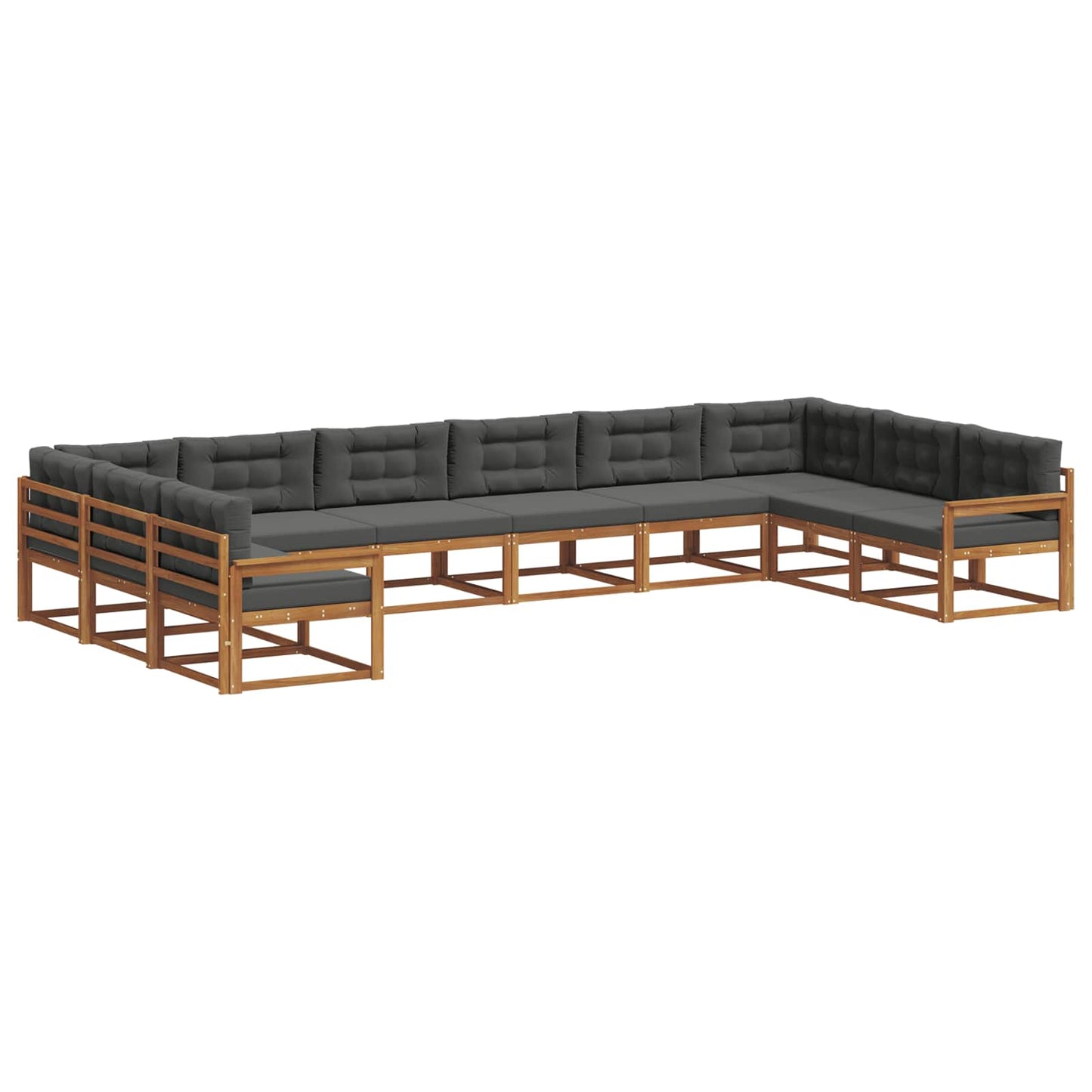 Buiten bankenset met kussen 10 pcs Natuurlijk en Antraciet is nu te koop bij PeponiXL, paradijselijk wonen!