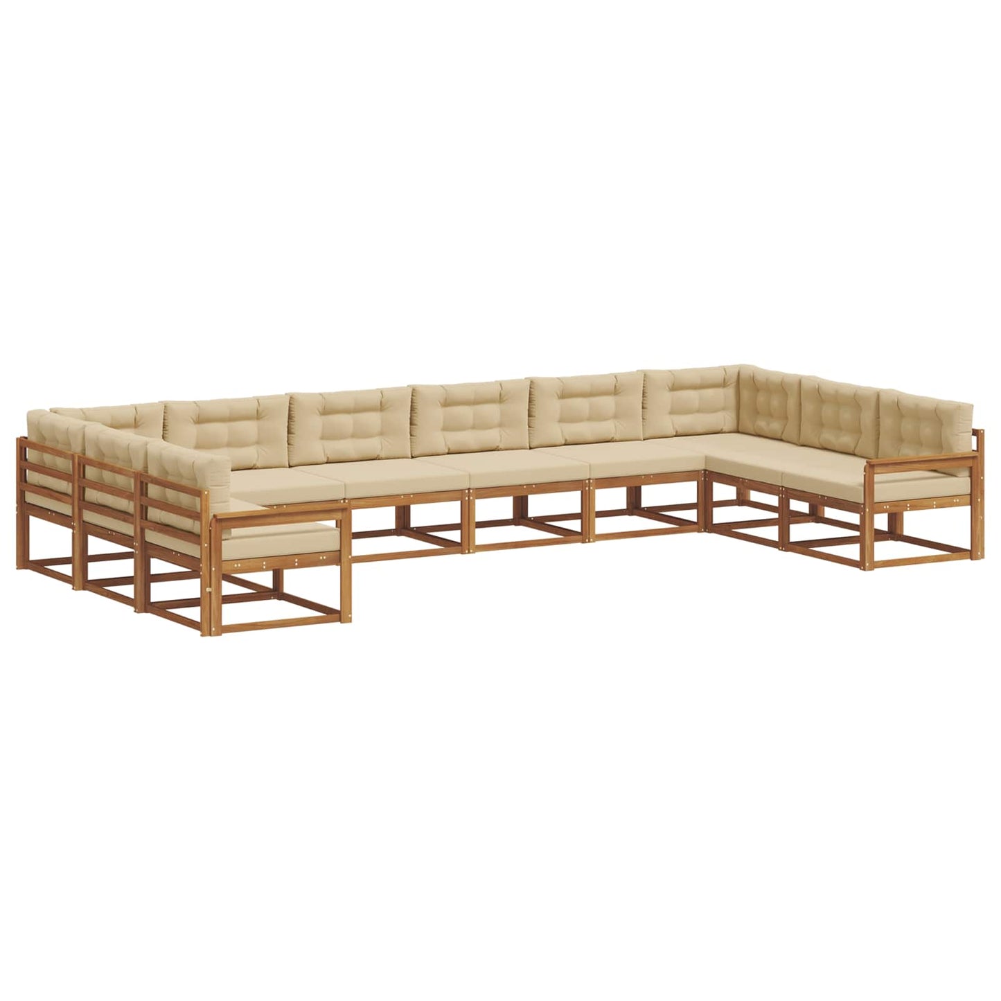 Buiten bankenset met kussen 10 pcs Natuurlijk en Beige is nu te koop bij PeponiXL, paradijselijk wonen!