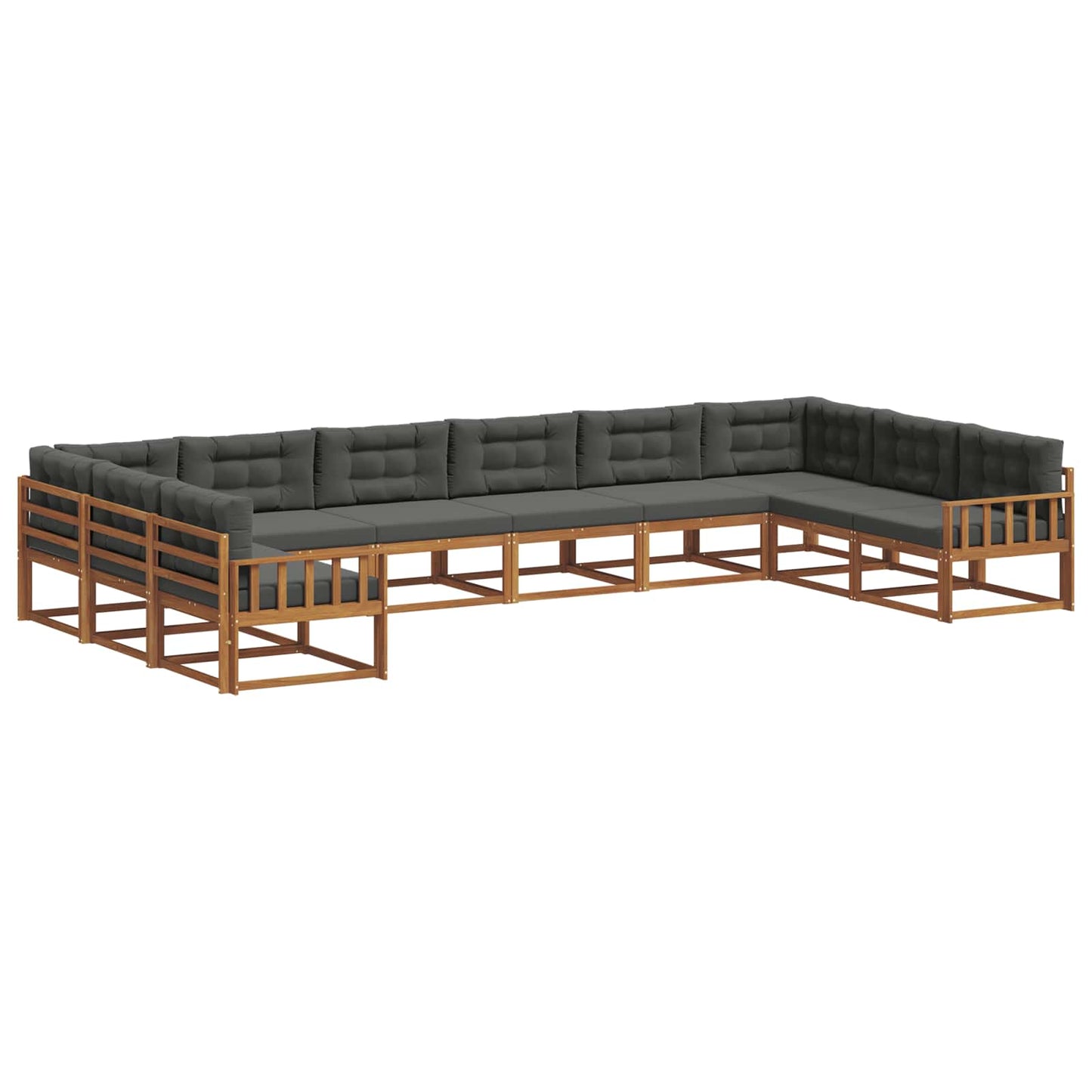 Buiten bankenset met kussen 10 pcs Natuurlijk en Antraciet is nu te koop bij PeponiXL, paradijselijk wonen!