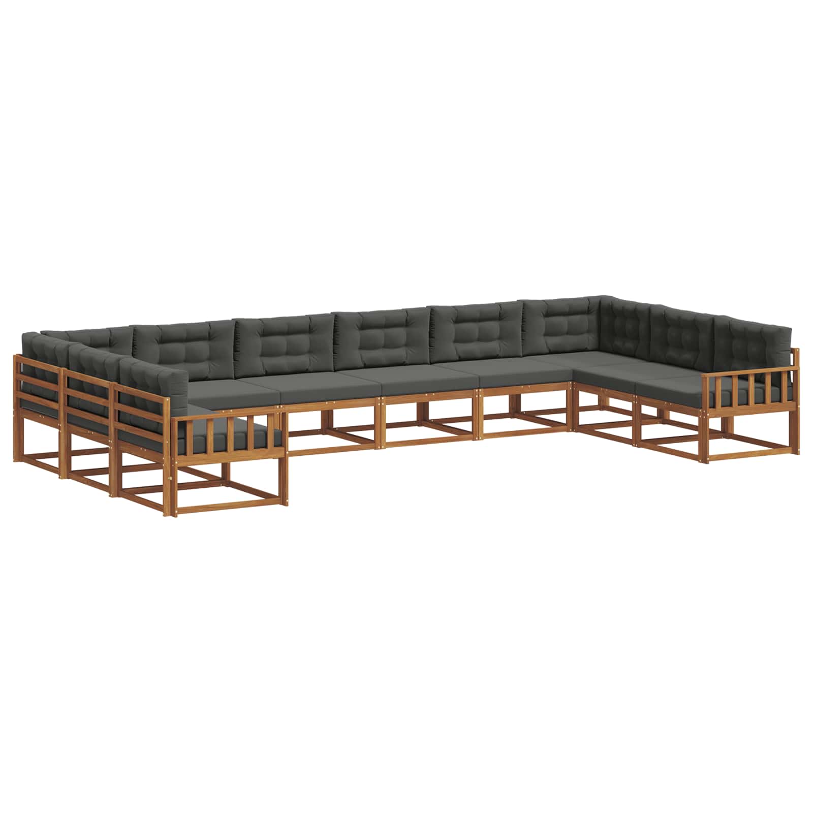 Buiten bankenset met kussen 10 pcs Natuurlijk en Antraciet is nu te koop bij PeponiXL, paradijselijk wonen!