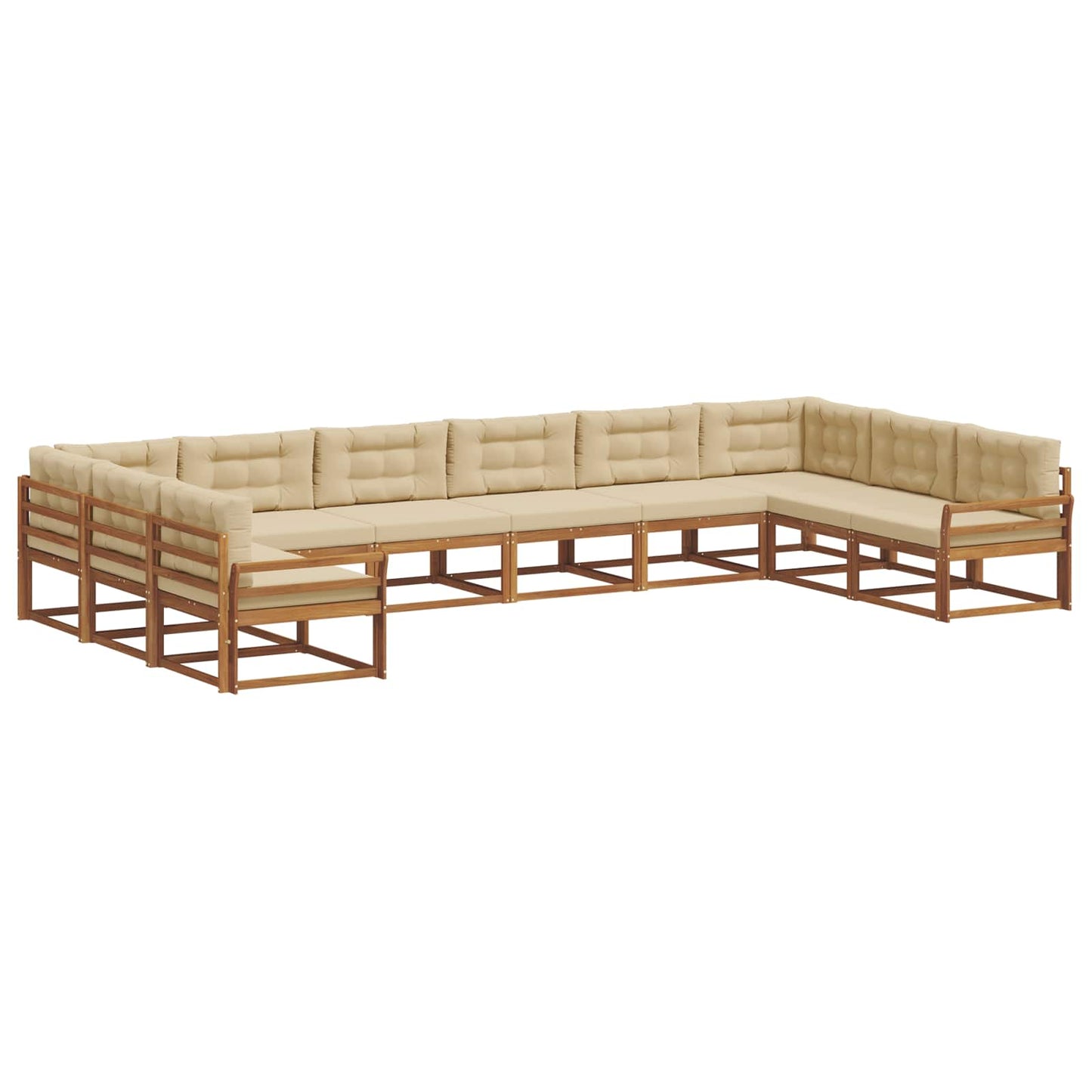 Buiten bankenset met kussen 10 pcs Natuurlijk en Beige is nu te koop bij PeponiXL, paradijselijk wonen!