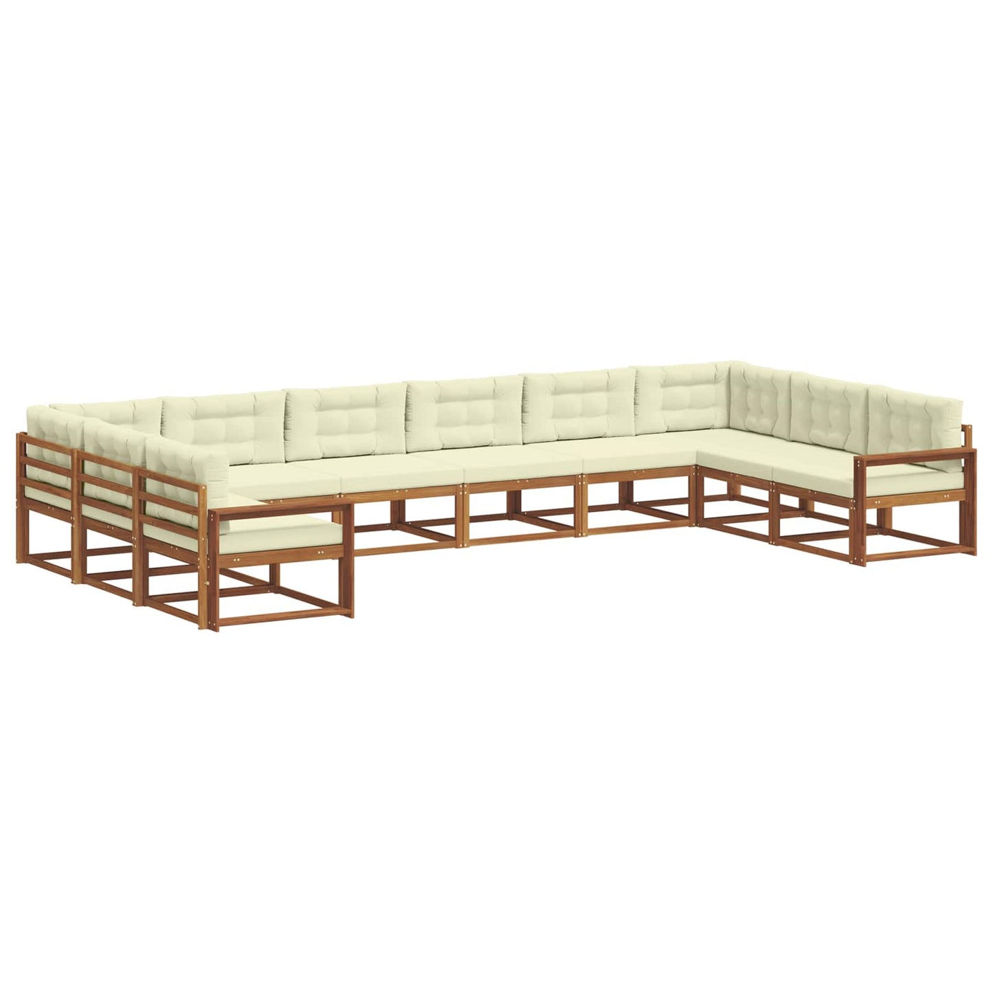 Buiten bankenset met kussen 10 pcs Natuurlijk en Crème is nu te koop bij PeponiXL, paradijselijk wonen!