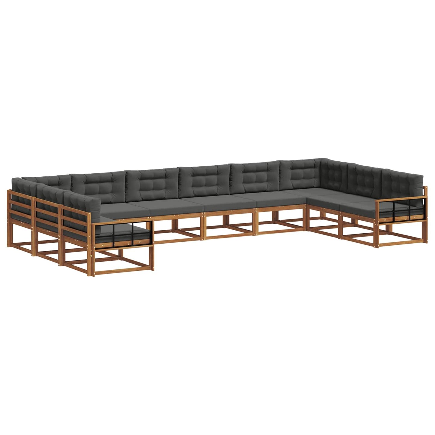 Buiten bankenset met kussen 10 pcs Natuurlijk en Antraciet is nu te koop bij PeponiXL, paradijselijk wonen!