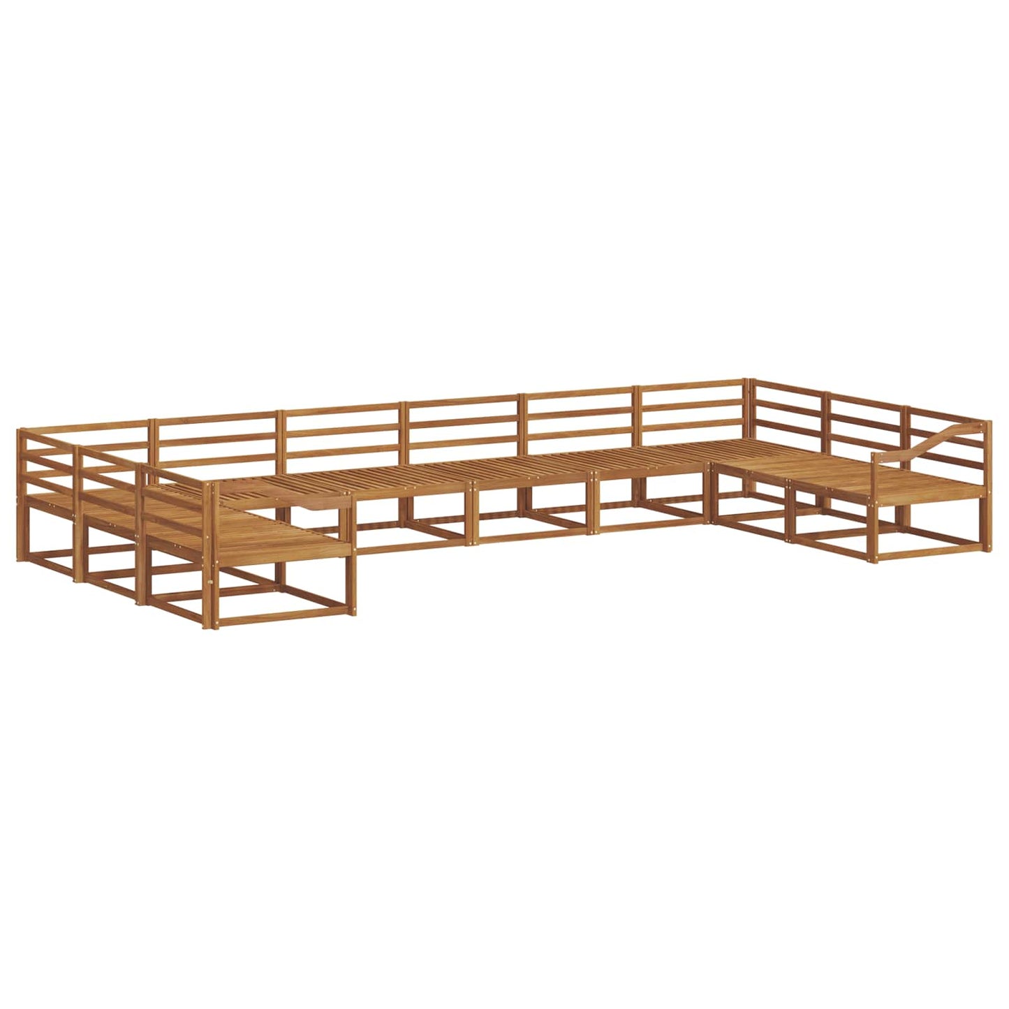 Buiten bankenset 10 pcs Naturel Massief Acaciahout is nu te koop bij PeponiXL, paradijselijk wonen!