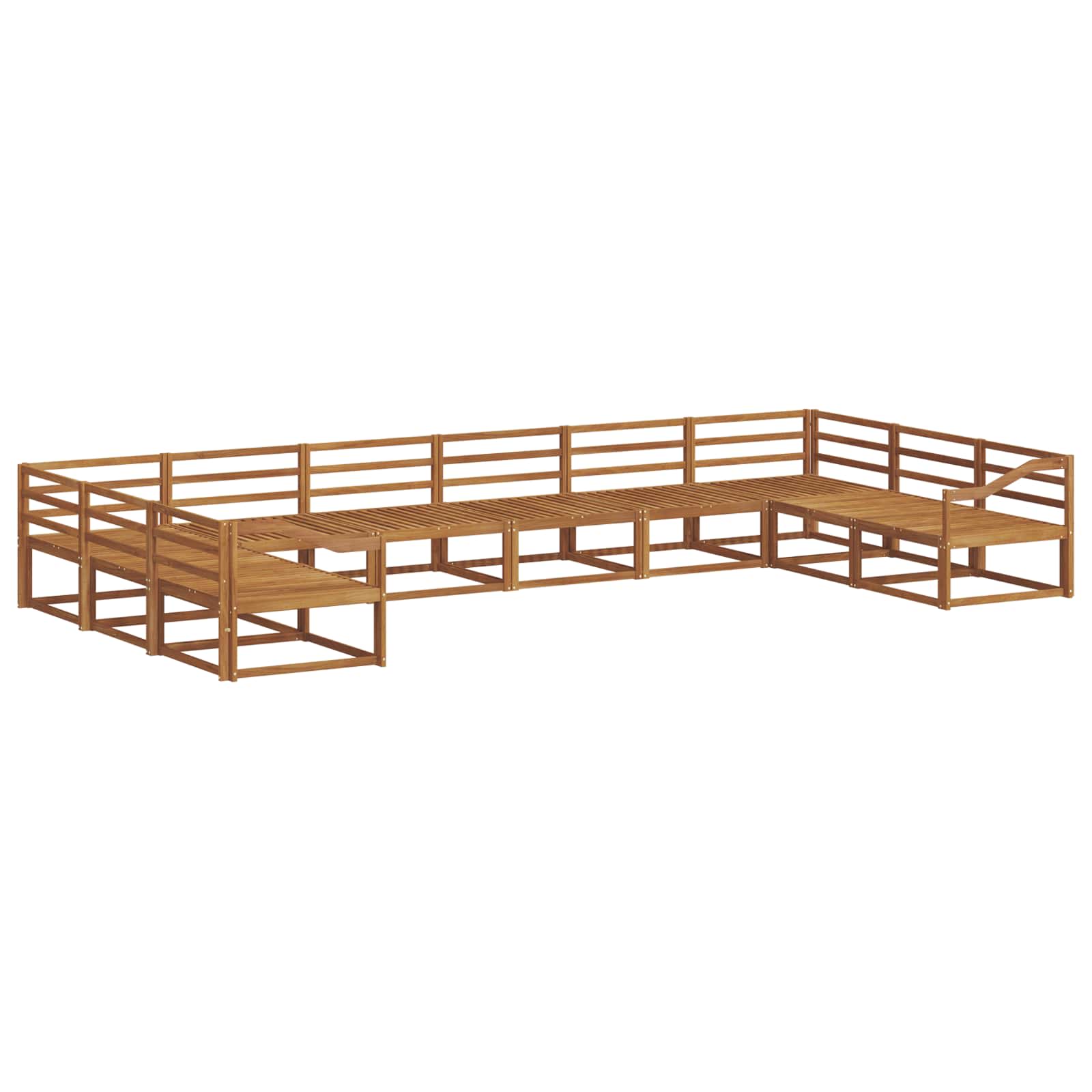 Buiten bankenset 10 pcs Naturel Massief Acaciahout is nu te koop bij PeponiXL, paradijselijk wonen!