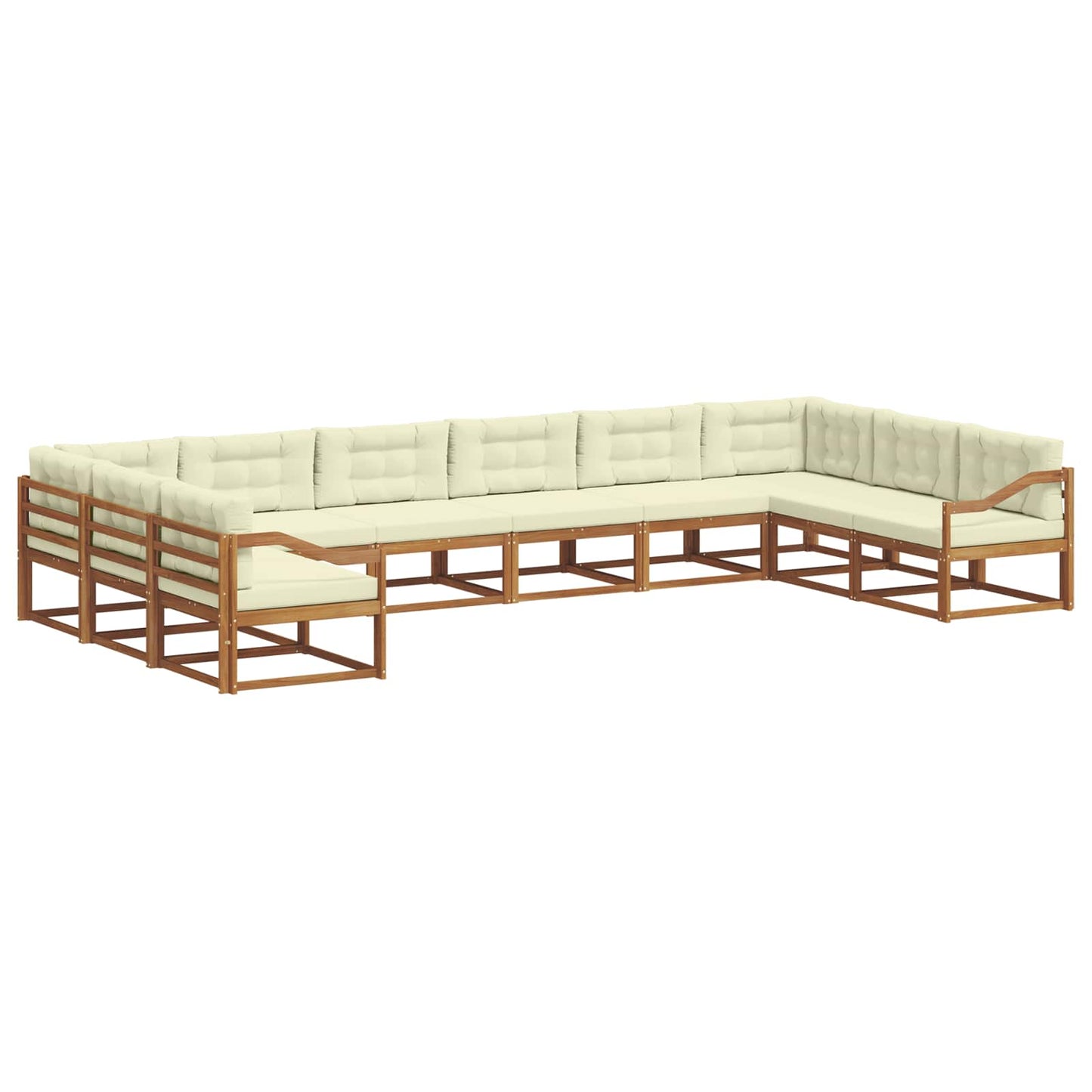 Buiten bankenset met kussen 10 pcs Natuurlijk en Crème is nu te koop bij PeponiXL, paradijselijk wonen!