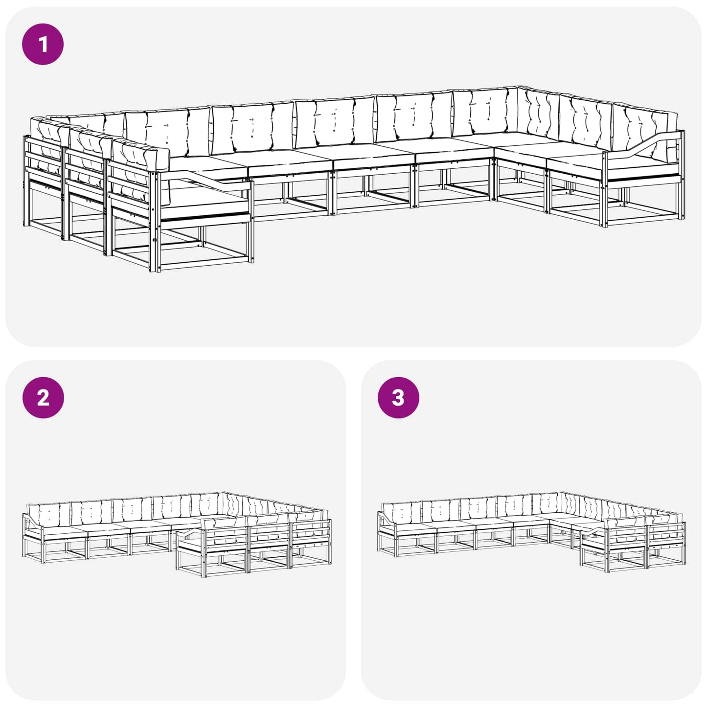 Buiten bankenset met kussen 10 pcs Natuurlijk en Crème is nu te koop bij PeponiXL, paradijselijk wonen!