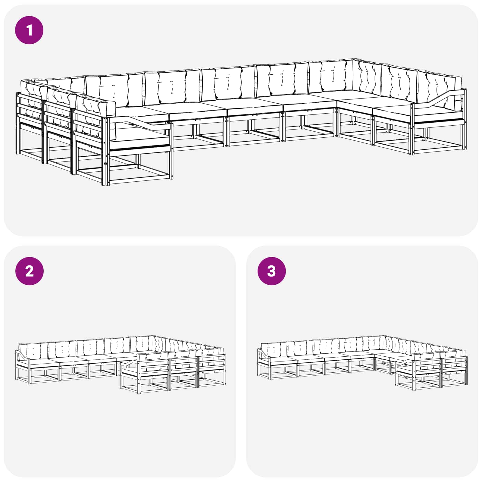 Buiten bankenset met kussen 10 pcs Natuurlijk en Crème is nu te koop bij PeponiXL, paradijselijk wonen!