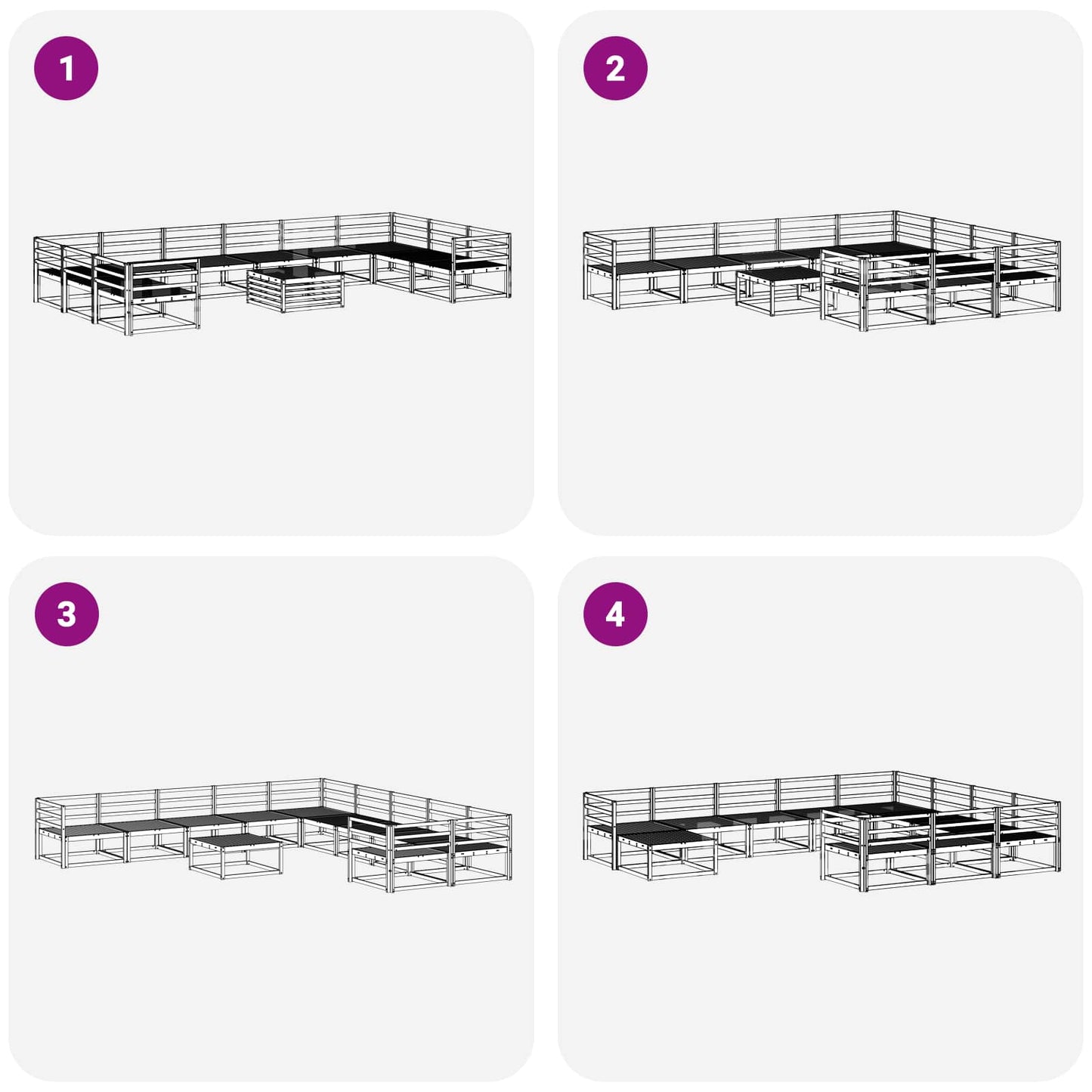 Buiten bankenset 11 pcs Naturel Massief Acaciahout is nu te koop bij PeponiXL, paradijselijk wonen!