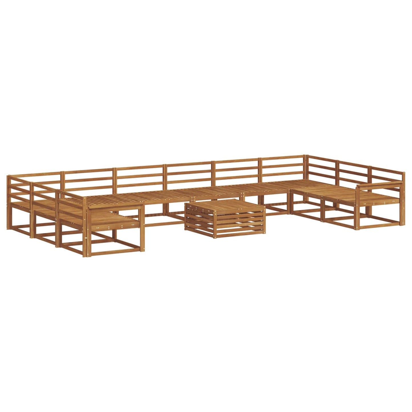 Buiten bankenset 11 pcs Naturel Massief Acaciahout is nu te koop bij PeponiXL, paradijselijk wonen!