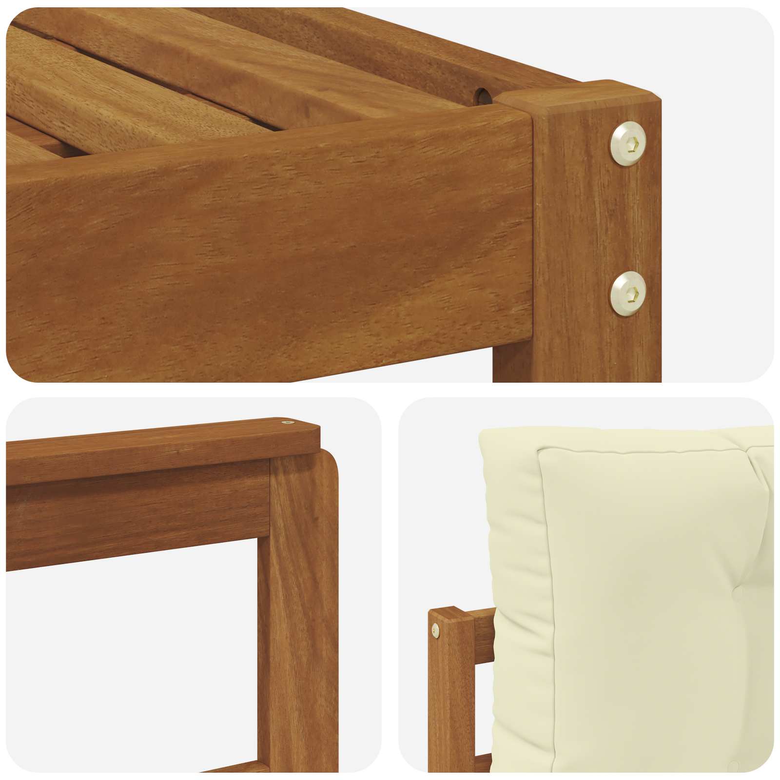 Buiten bankenset met kussen 11 pcs Natuurlijk en Crème is nu te koop bij PeponiXL, paradijselijk wonen!