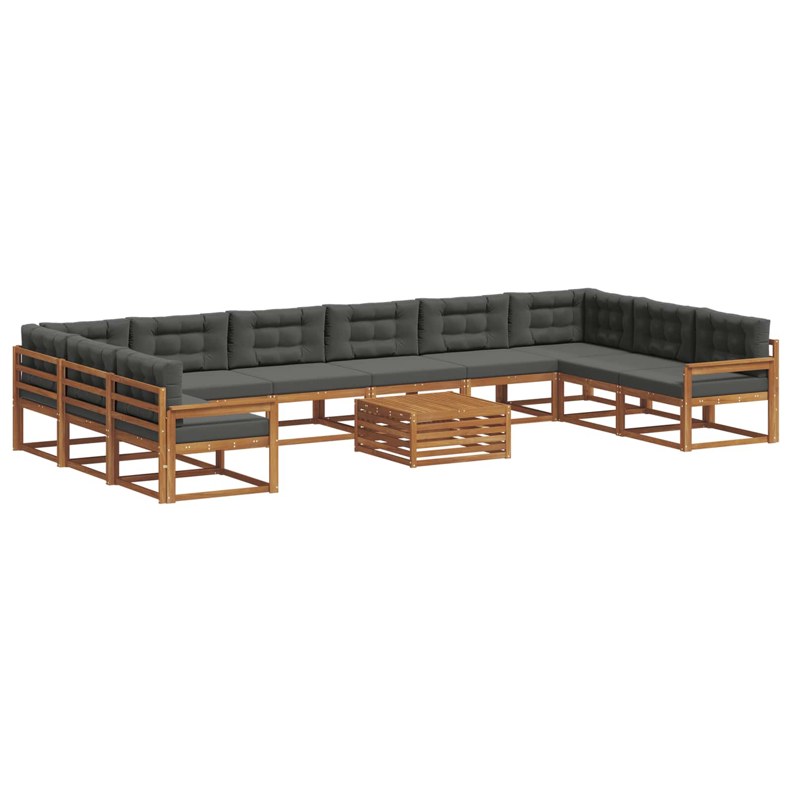 Buiten bankenset met kussen 11 pcs Natuurlijk en Antraciet is nu te koop bij PeponiXL, paradijselijk wonen!