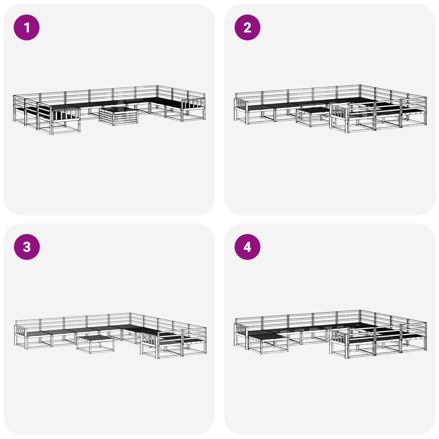 Buiten bankenset 11 pcs Naturel Massief Acaciahout is nu te koop bij PeponiXL, paradijselijk wonen!