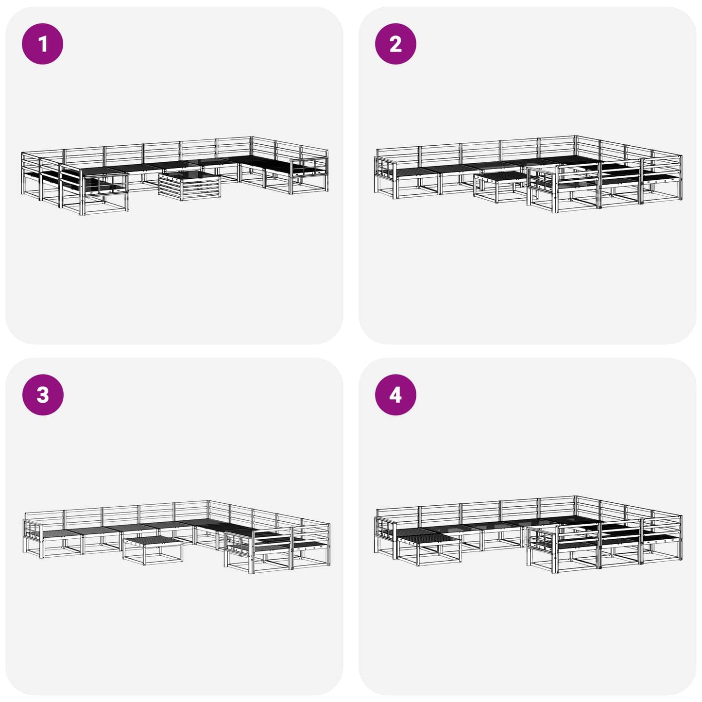 Buiten bankenset 11 pcs Naturel Massief Acaciahout is nu te koop bij PeponiXL, paradijselijk wonen!