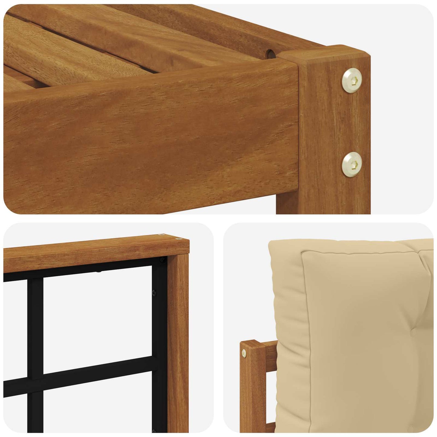Buiten bankenset met kussen 11 pcs Natuurlijk en Beige is nu te koop bij PeponiXL, paradijselijk wonen!