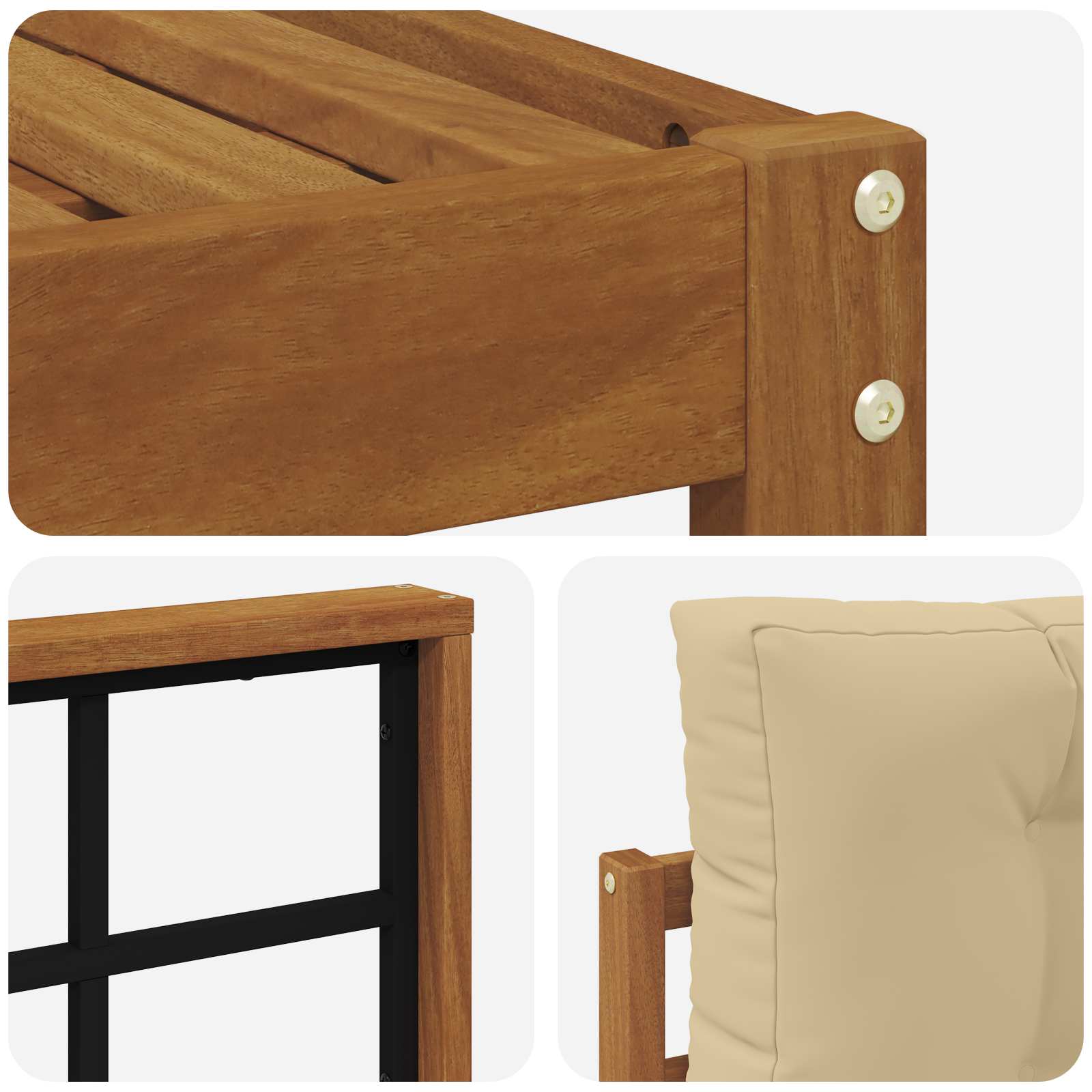 Buiten bankenset met kussen 11 pcs Natuurlijk en Beige is nu te koop bij PeponiXL, paradijselijk wonen!