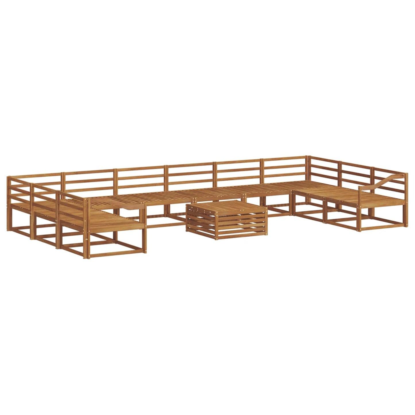 Buiten bankenset 11 pcs Naturel Massief Acaciahout is nu te koop bij PeponiXL, paradijselijk wonen!