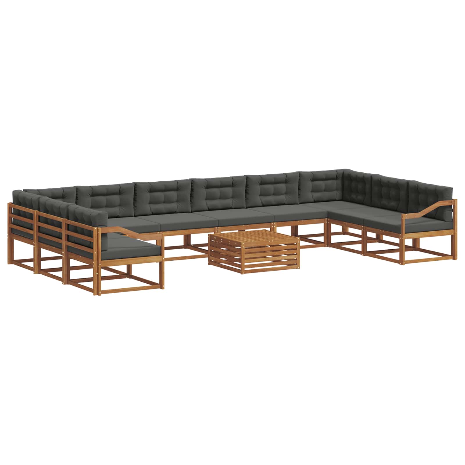 Buiten bankenset met kussen 11 pcs Natuurlijk en Antraciet is nu te koop bij PeponiXL, paradijselijk wonen!