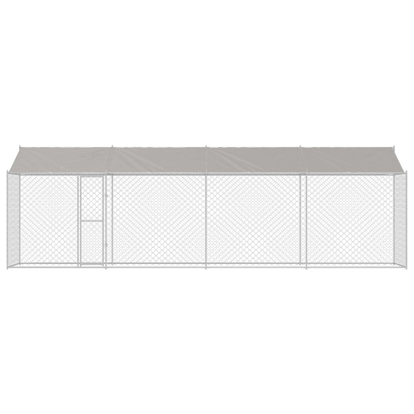 Hondenkooi met Dak Zilver 800 x 200 x 256 cm Staal en PE is nu te koop bij PeponiXL, paradijselijk wonen!