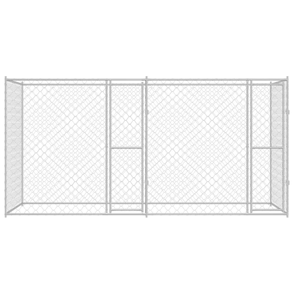 Hondenbench Zilver 400 x 200 x 200 cm Gegalvaniseerd staal is nu te koop bij PeponiXL, paradijselijk wonen!