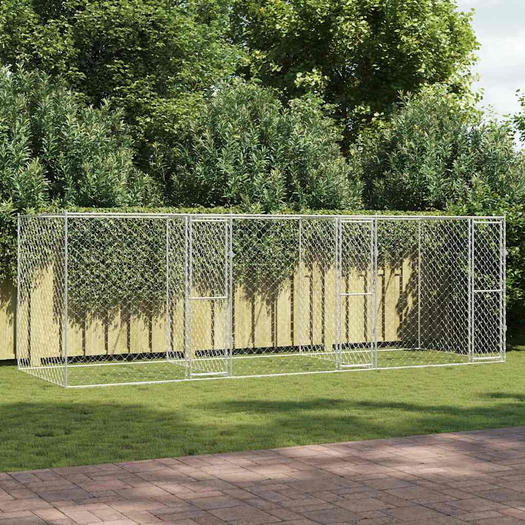 Hondenbench Zilver 600 x 200 x 200 cm Gegalvaniseerd staal is nu te koop bij PeponiXL, paradijselijk wonen!